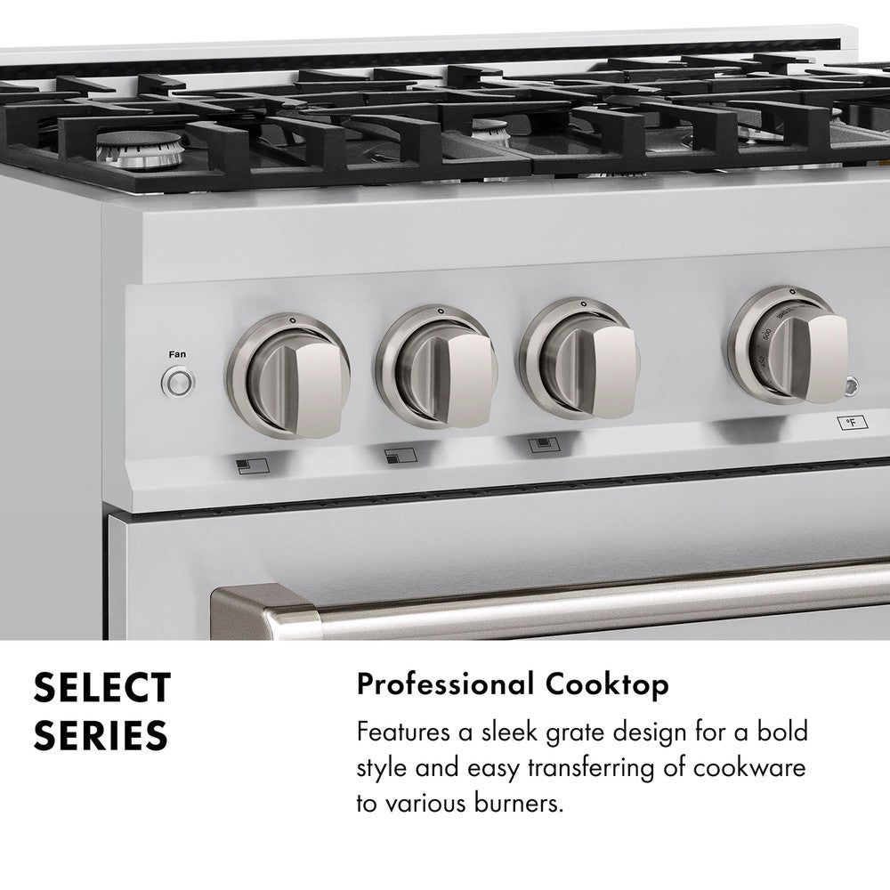 ZLINE 48-Inch 6.7 cu. ft. Stainless Steel Double Oven Gas Range with 8 Burner Cooktop (HGR48) - Perfect for Large Kitchens, Home Chefs & Entertaining