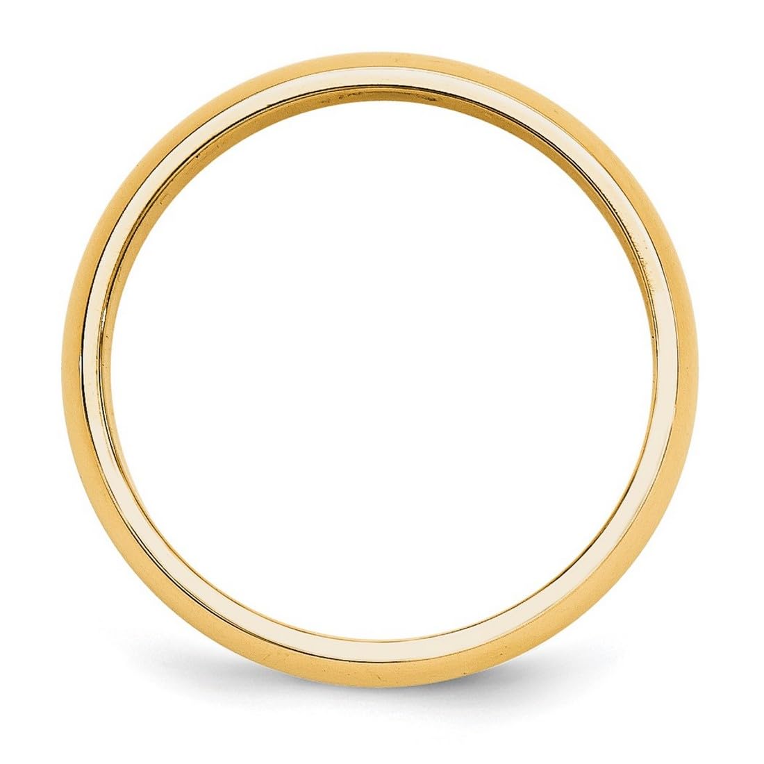 14K Yellow Gold Solid Polished Half Round 5mm Wedding Band Ring for Women & Men - Perfect for Anniversaries, Engagements and Everyday Wear