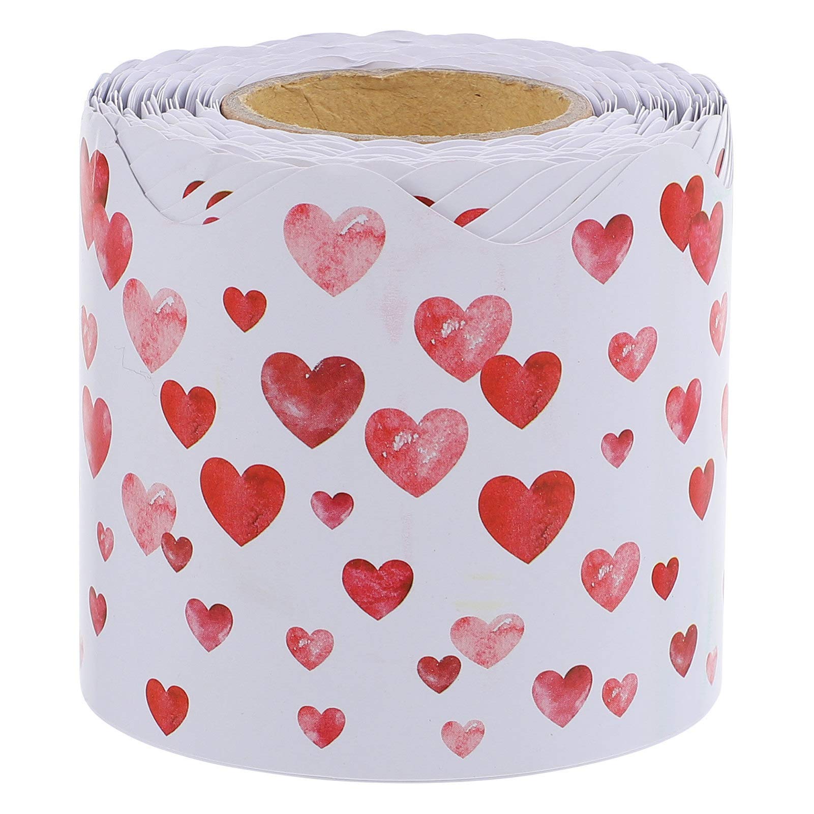 ARTIBETTER 65 Ft Heart Wave Bulletin Board Borders - 1 Roll Colorful Classroom Decor for Bulletin Boards, Desks, Lockers & Homeschooling | Perfect for Classroom Decorations, School Projects & Home Office Organization