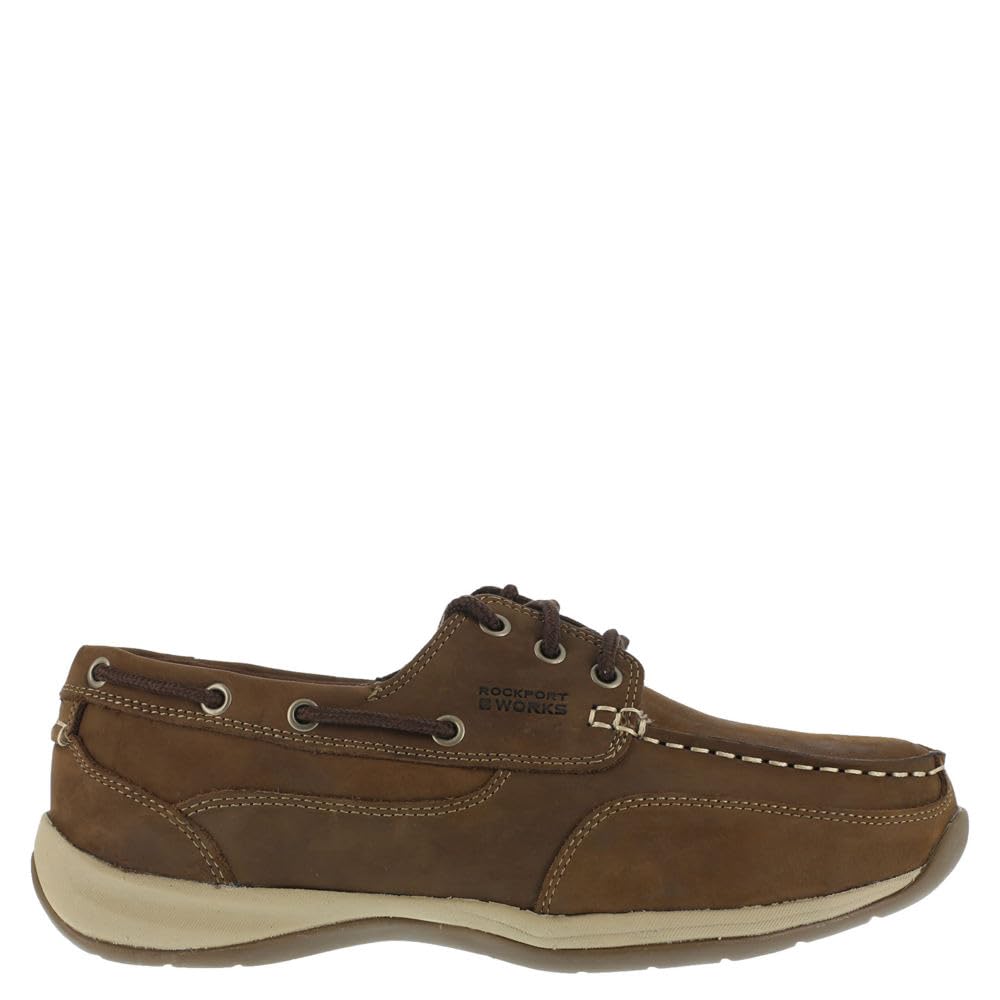 Rockport Women's Sailing Club 3-Eye Boat Shoe - Comfortable Leather Casual Slip-On Deck Shoes for Women | Perfect for Boating, Walking & Everyday Wear