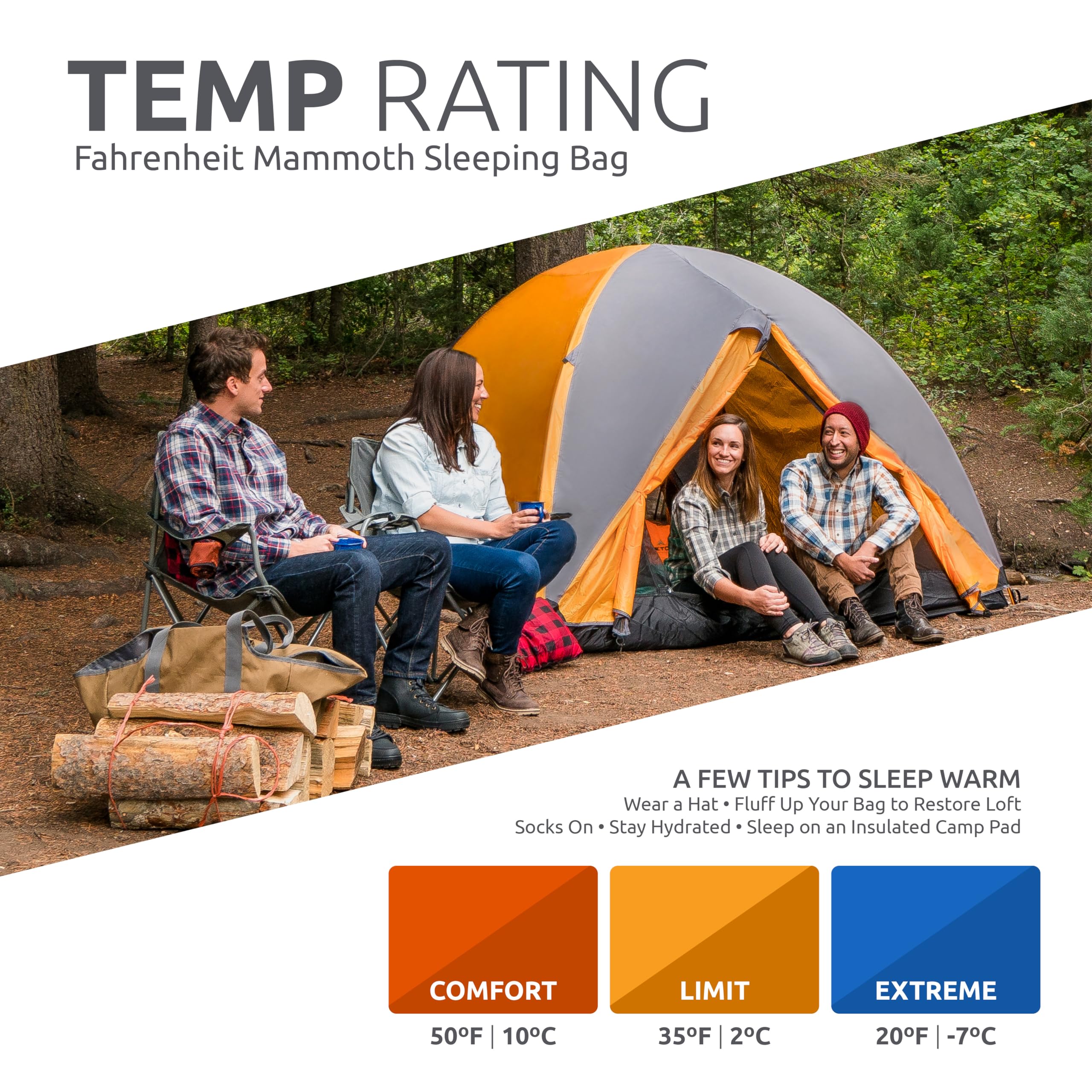 TETON Sports Fahrenheit Sleeping Bag -20°F to 0°F for Cold Weather Camping, Hiking & Backpacking | Family Size Sleeping Bag with Free Compression Sack | Perfect for Winter Camping, Outdoor Adventures & Survival Gear
