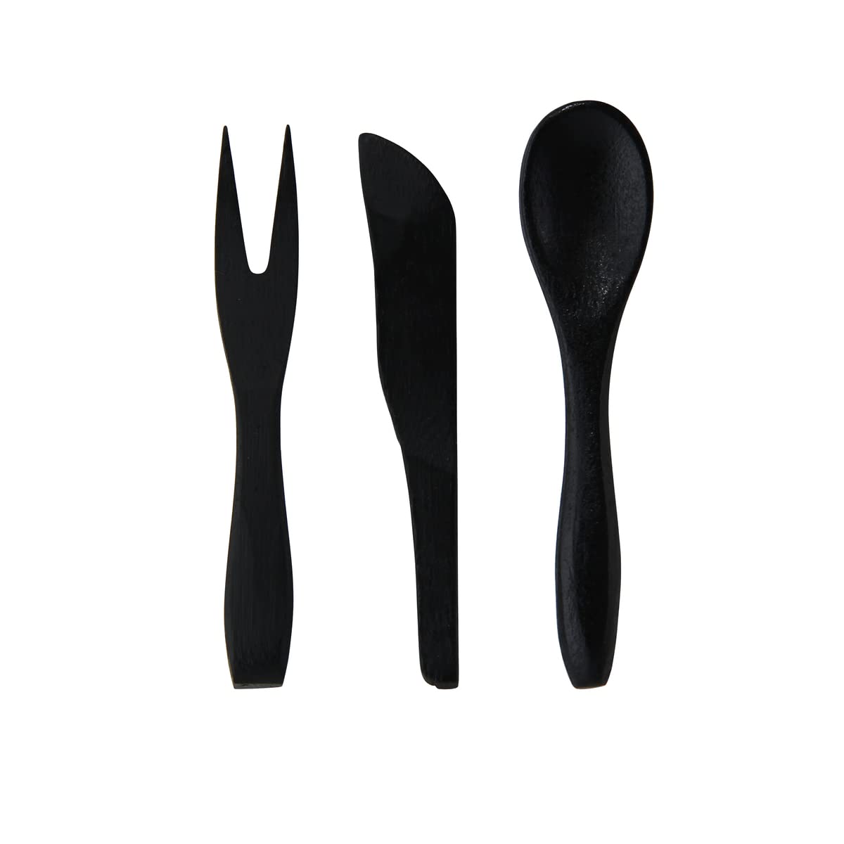 PacknWood 209BBNEMKA - 500-Pack Black Bamboo Mini Forks (3.5