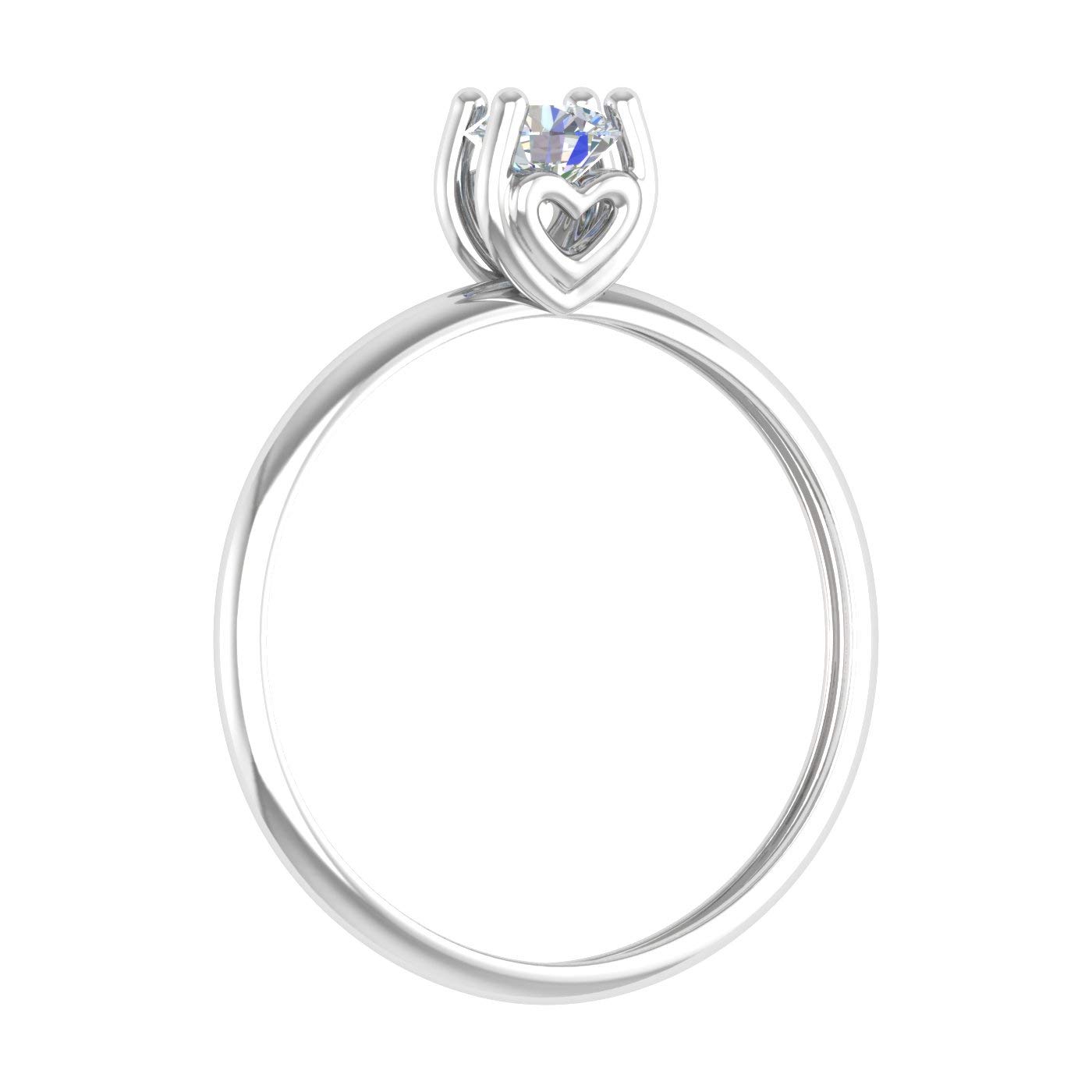 1/4 Carat Solitaire Diamond Engagement Ring for Women - 10K Gold 4-Prong Setting - Perfect for Proposals, Anniversaries & Wedding Bands