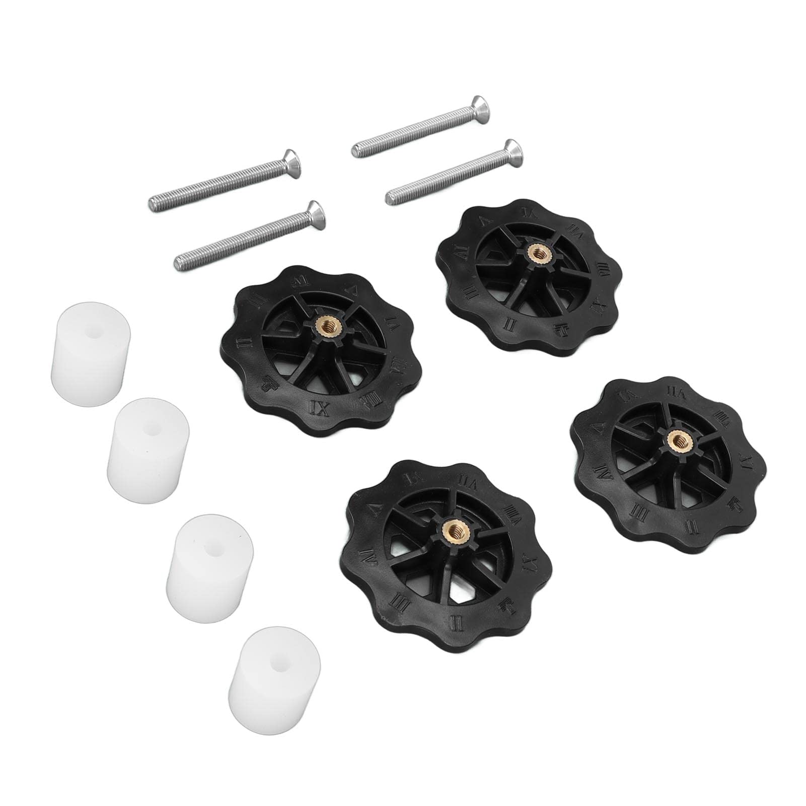 3D Printer Leveling Nut - High Hardness Silicone Spacer for Anet A8, Prusa i3 Plus & Ender 5 Plus - White & Black - Perfect for Bed Leveling & Z-Axis Adjustment in 3D Printing Projects