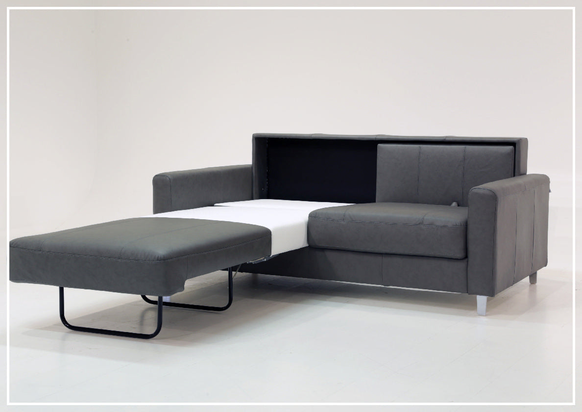 Luonto Nico Fabric Sleeper Sofa - Convertible Bed with Walnut or Chrome Legs - Full, Queen & King Size Options - Perfect for Small Spaces, Guest Rooms & Apartments