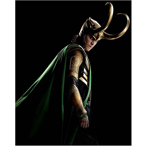 Tom Hiddleston as Loki 8x10 Photo Print - Marvel Avengers Movie Collectible with Horns & Cape - Perfect for Wall Decor, Fan Collections, and Cosplay Inspiration