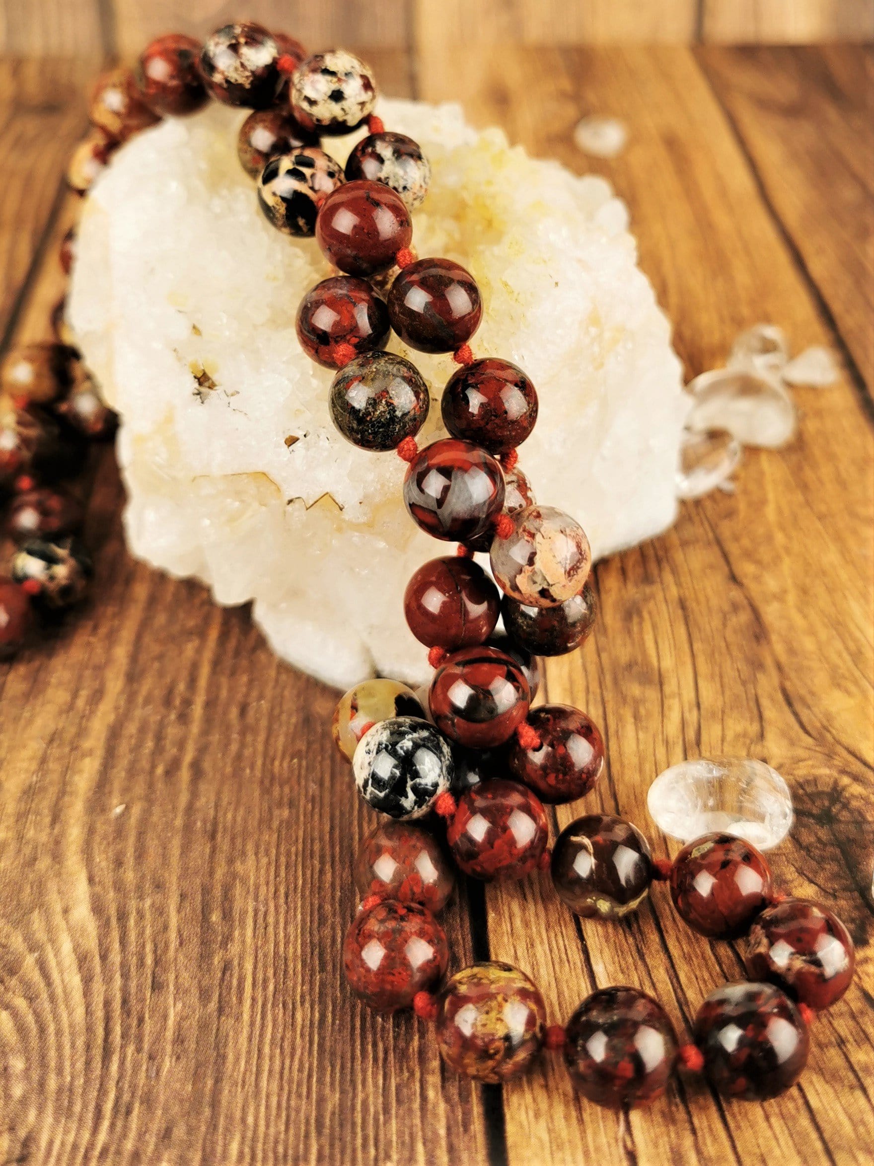 Brecciated Jasper Necklace for Women - Natural Stone Jewelry for Healing & Protection - Perfect for Meditation, Yoga & Spiritual Gifts