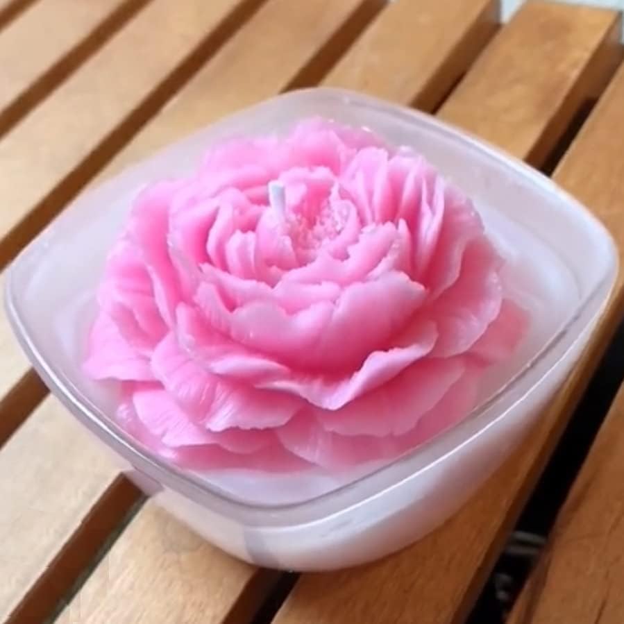 Brightail INFRA 3D Silicone Candle Wax Molds - DIY Peony Flower Mold for Resin, Soap & Aromatherapy Candles - Reusable Soy Wax Candle Making Kit for Home Decor, Wedding Centerpieces & Gift Making