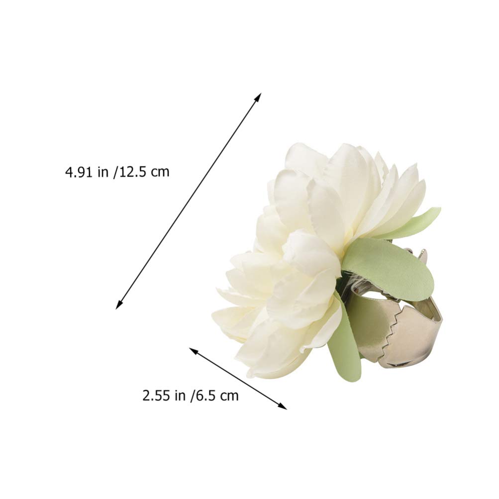 VOSAREA 1pc White Lace Curtain Tie Back Holder - Elegant Window Treatment Decor for Drapes & Sheer Curtains - Stylish Buckle Design with Floral Accents - Perfect for Living Room, Bedroom & Home Decor