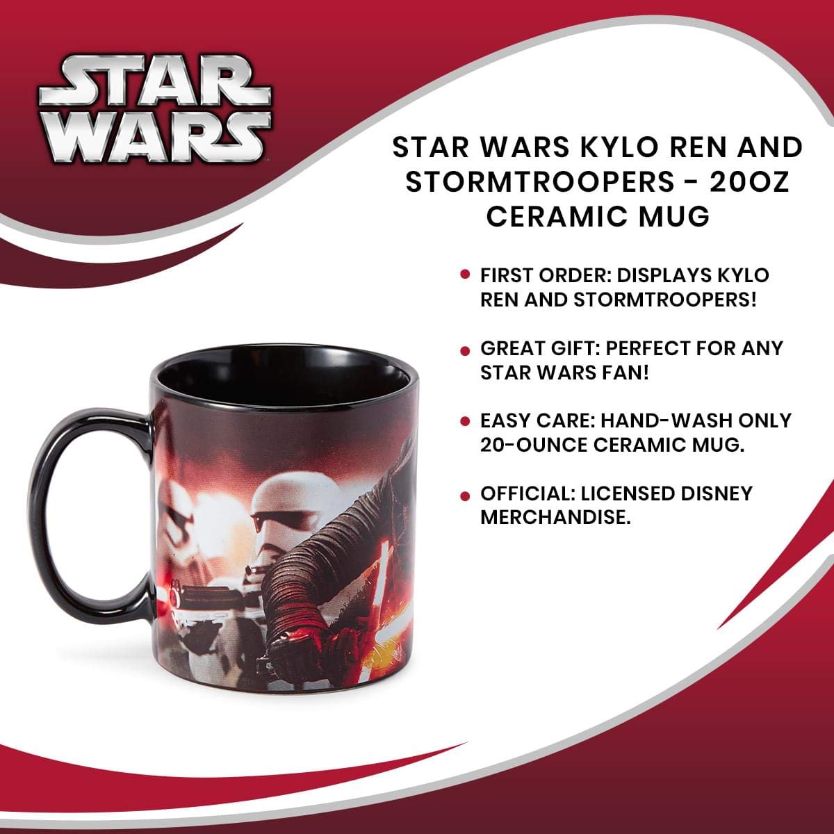 Star Wars Stormtrooper Coffee Mug 20 oz - Officially Licensed LV Underground Toys - Perfect for Tea, Coffee & Hot Chocolate at Home or Office