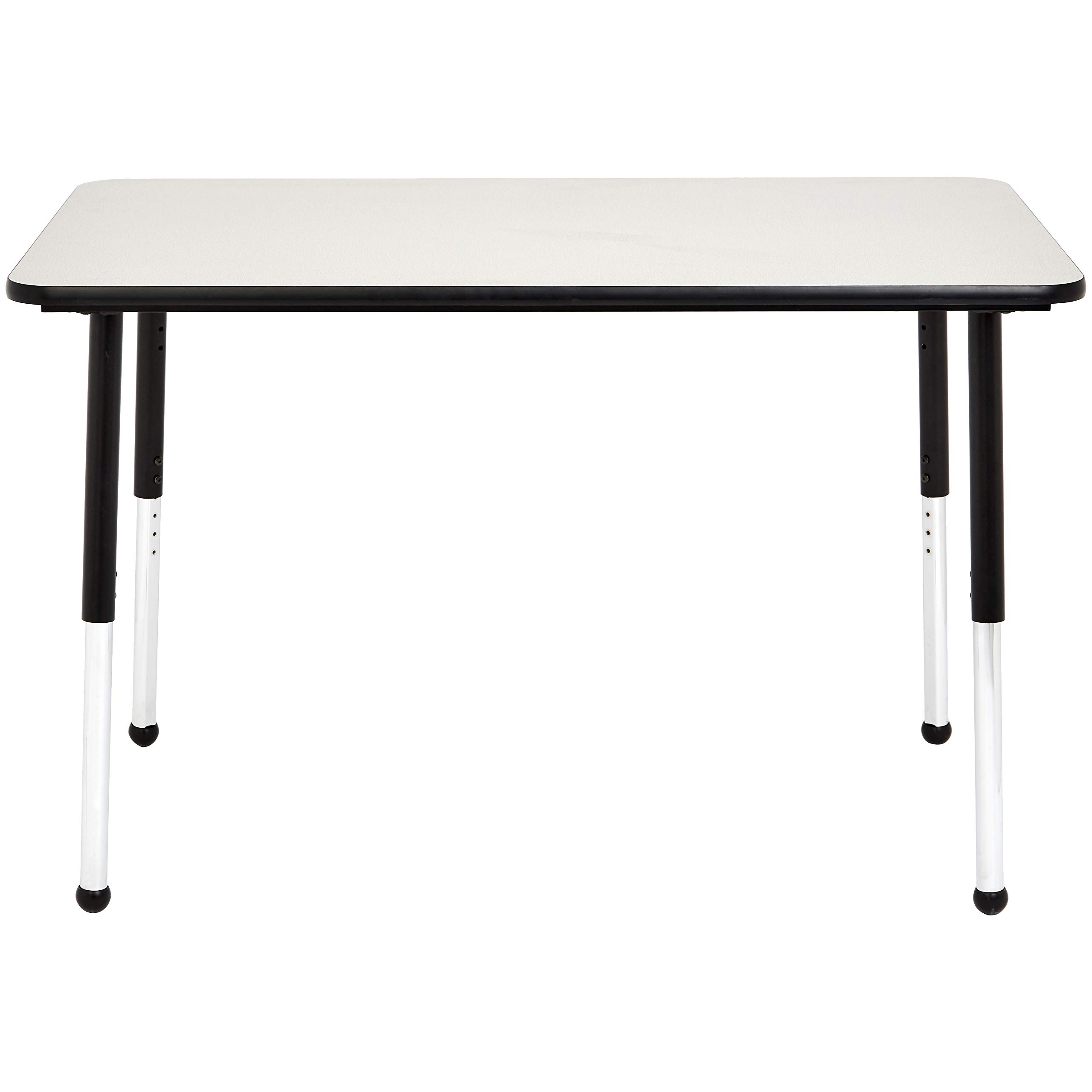 Amazon Basics Adjustable Height Kids Writing Desk - 19 to 30 Inches, Grey Top with Black Edge, 47