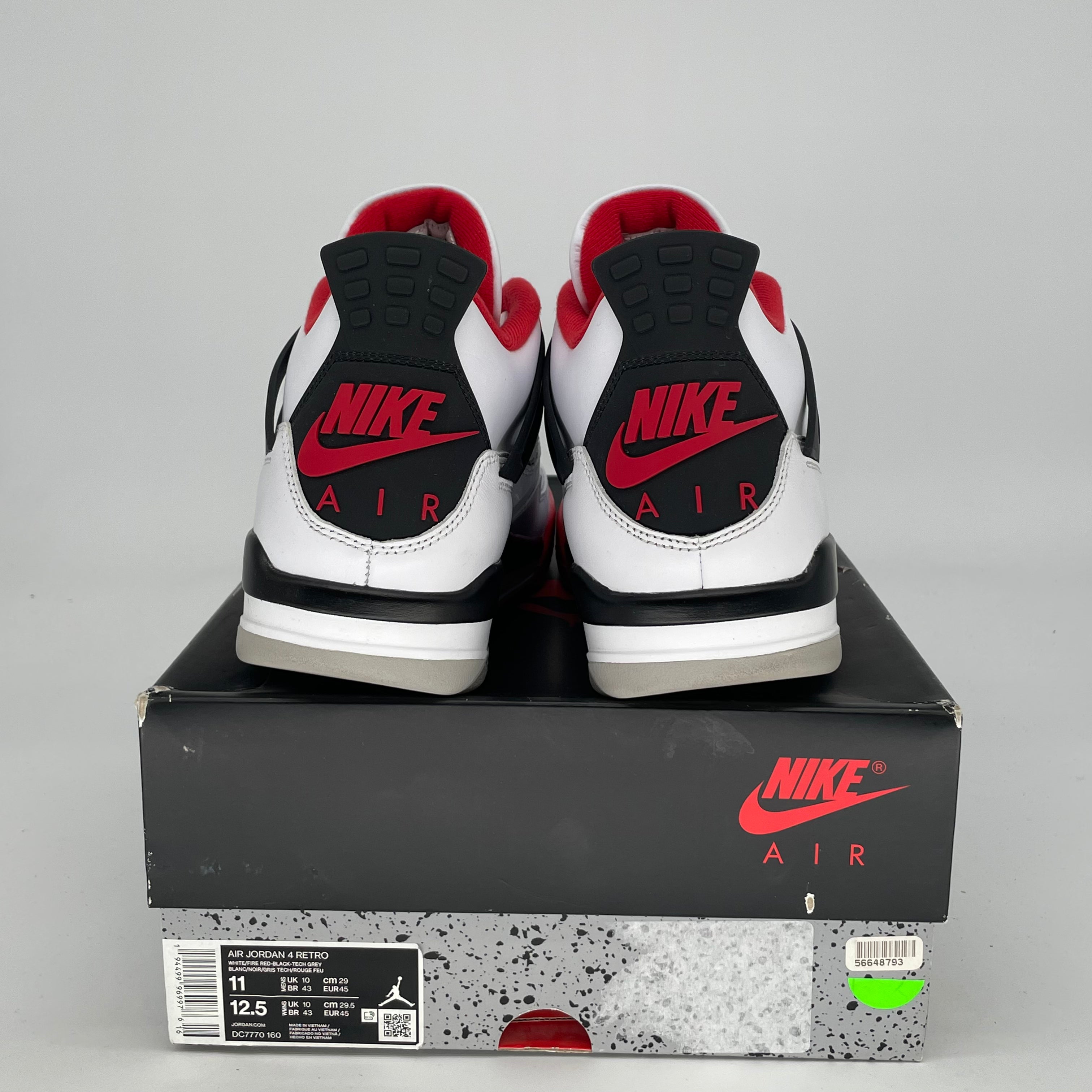 Air Jordan 4 Retro 'Fire Red' Men's Basketball Shoes - Size 11 & Women's Size 12.5 (Style Code: DC7770-160) - Perfect for Streetwear, Sneaker Collecting & Casual Sports