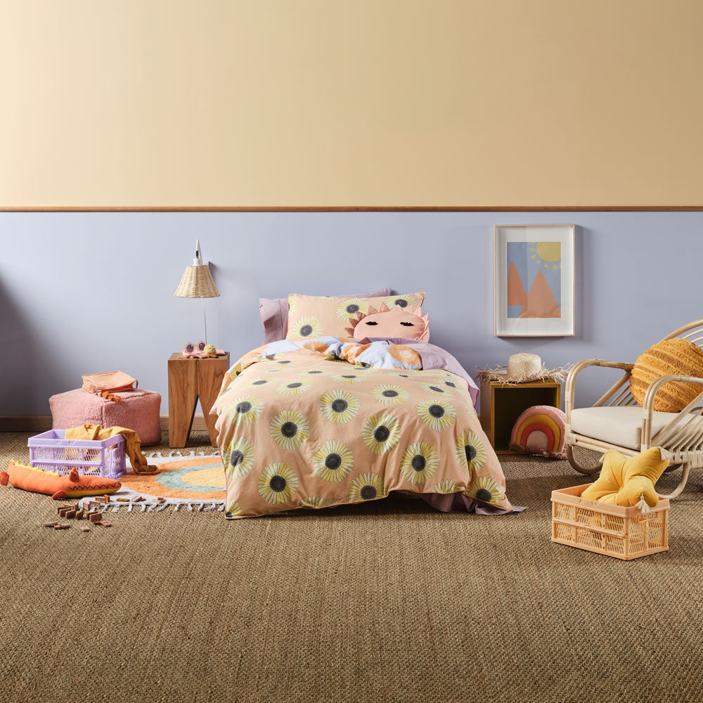Hello Sunshine Peach Quilt Cover Set - Queen Size Bedding for Cozy Bedroom Decor | Perfect for Master Bedrooms, Guest Rooms & Airbnb Stays