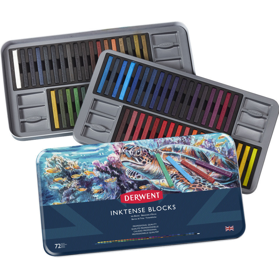 Derwent Inktense 72 Watercolor Pencils Set - Vibrant Colors for Artists, Sketching & Watercolor Painting - Perfect for Professional & Hobby Artists