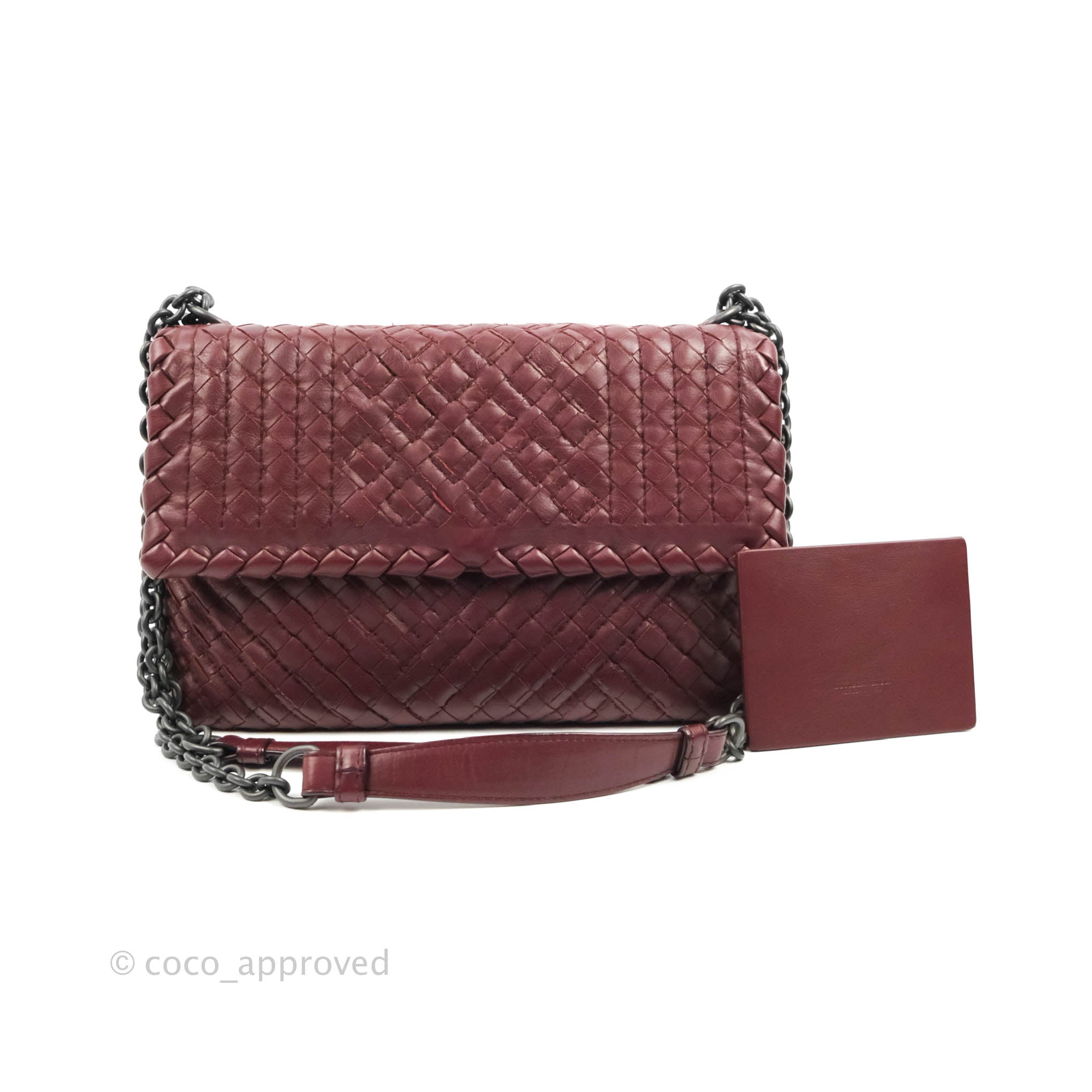Bottega Veneta Small Nappa Intrecciato Olimpia Shoulder Bag in Dark Red | Luxury Leather Crossbody Purse for Women | Perfect for Date Night, Office & Travel