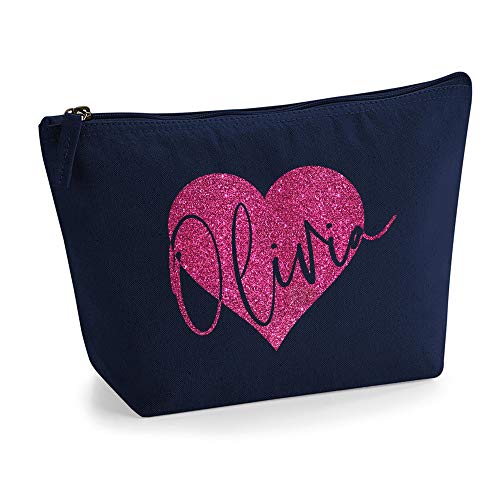 Navy - Pink Glitter