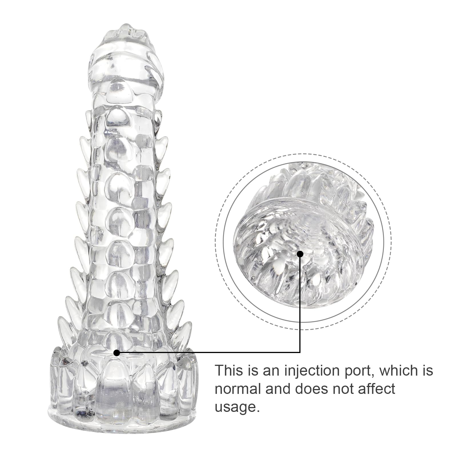 20CM Transparent Dragon Monster Dildo with Suction Cup - Flexible Silicone Sex Toy for Women - Perfect for Solo Play, Couples Fun & Fantasy Roleplay