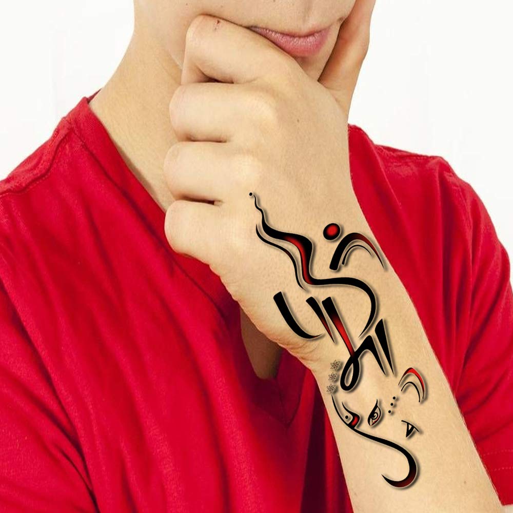 Voorkoms® Waterproof Temporary Tattoo - Ganesh with Maa Design for Men & Women | Perfect for Festivals, Parties & Spiritual Events