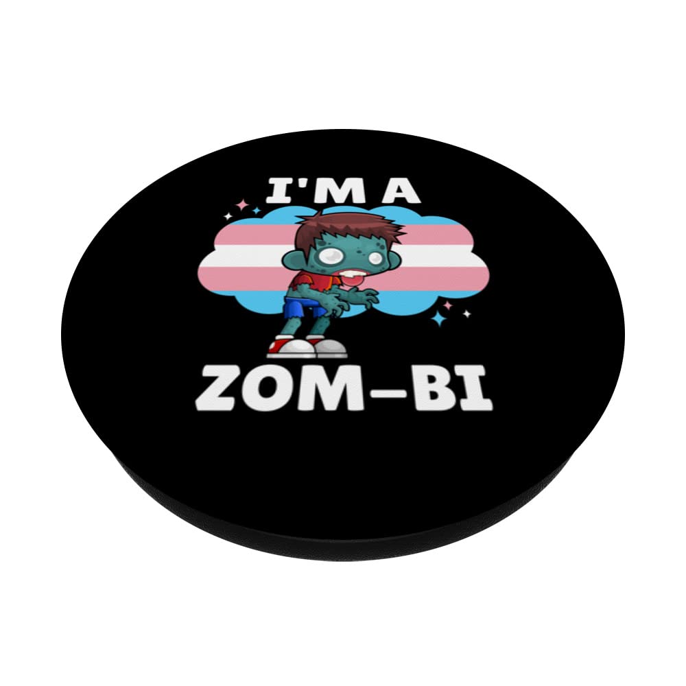 I'm A Zom-bi Bisexual Zombie Halloween Costume & Gay Pride PopSockets Swappable PopGrip - Perfect for Halloween Parties, Pride Events, and Phone Accessorizing