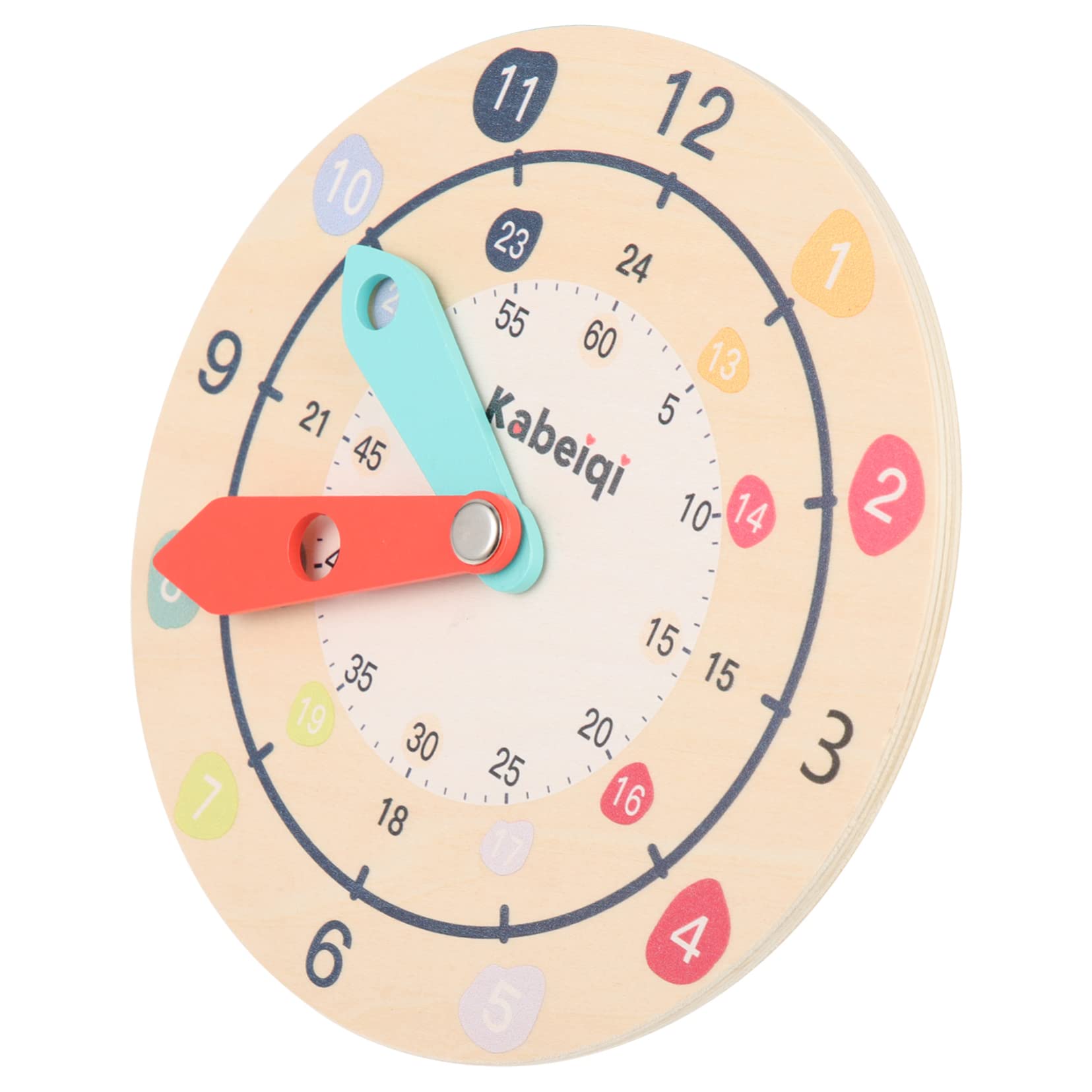 VICASKY Wooden Digital Clock Toy for Toddlers - Kids Learning Clock with Cartoon Design, Portable Time Teaching Puzzle for Children | Perfect for Preschool Education, Home & Classroom Use