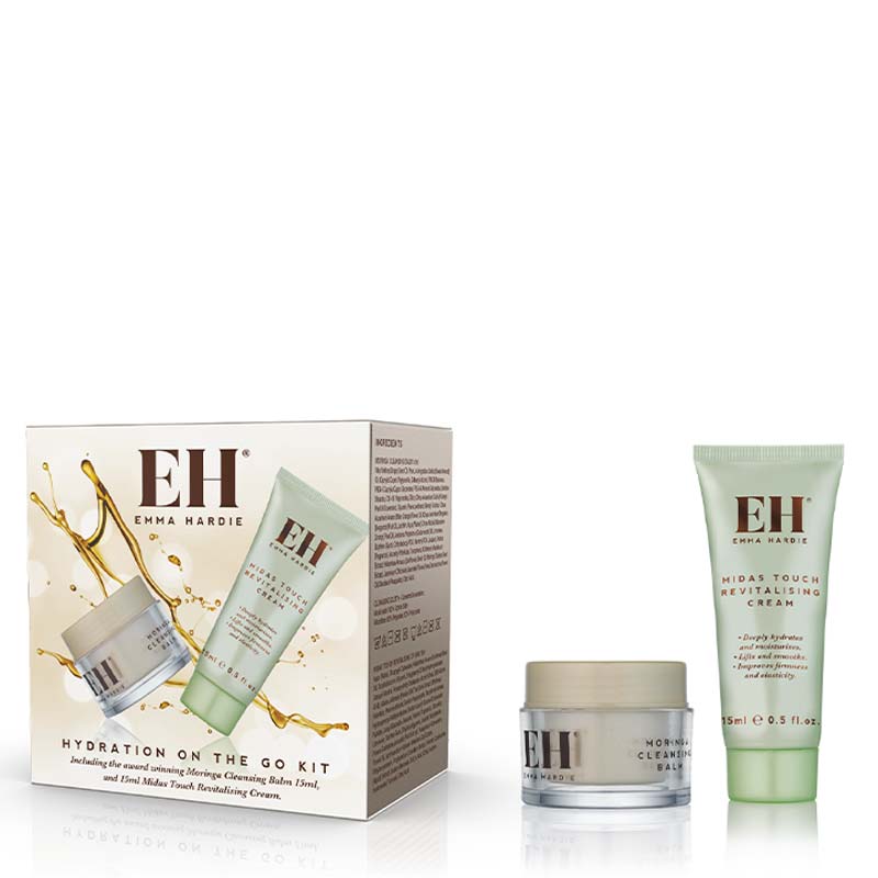 Emma Hardie Hydration On The Go Kit - Travel Skincare Set with Moisturizing Cream & Facial Oil - Perfect for Airplane Travel & On-the-Go Hydration