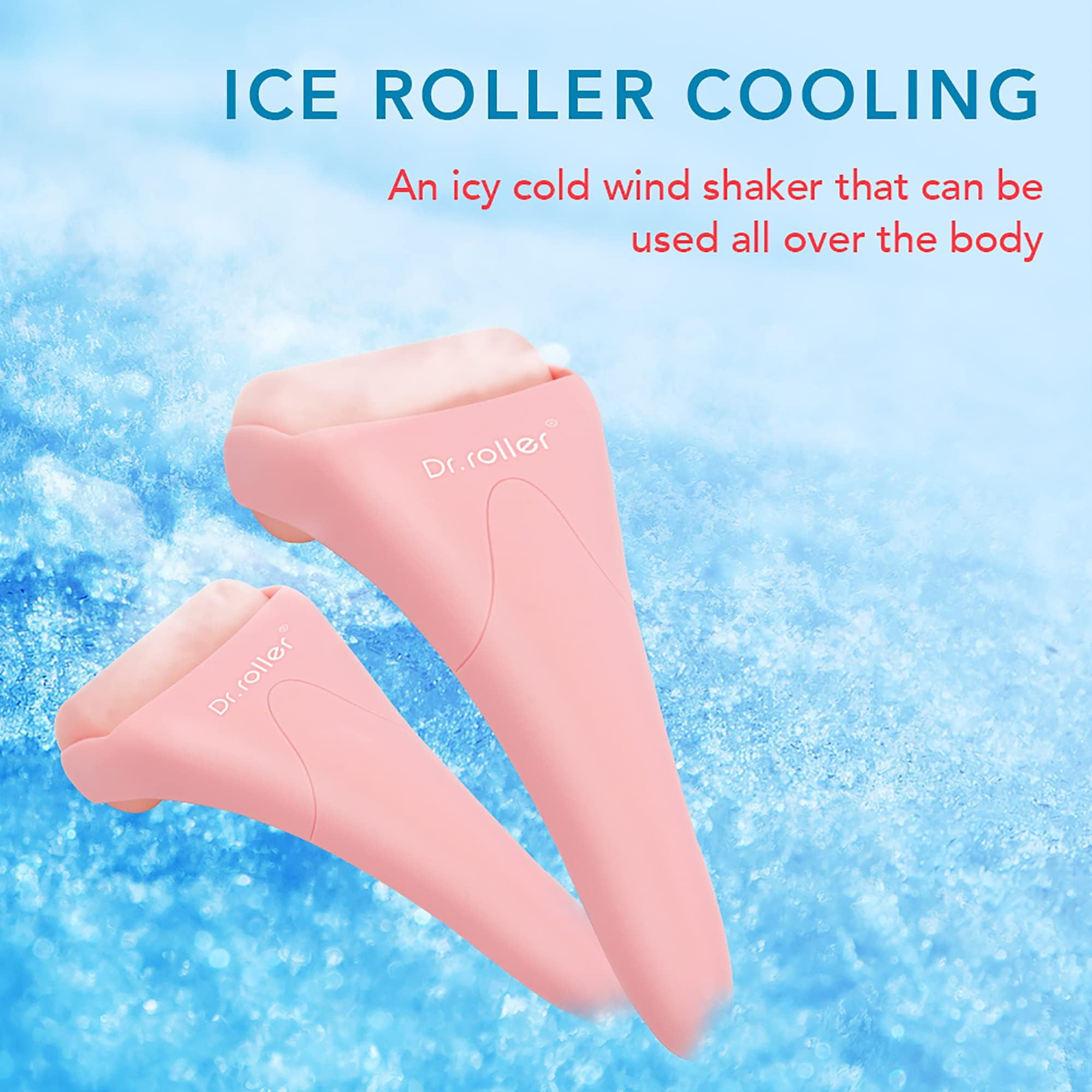 Ice Roller for Face & Eyes - Pink Silicone Facial Ice Roller to Reduce Puffiness, Wrinkles & Migraine Relief | Cooling Skin Care Tool for Women | Perfect for Morning Routine, Post-Workout Recovery & Spa Days