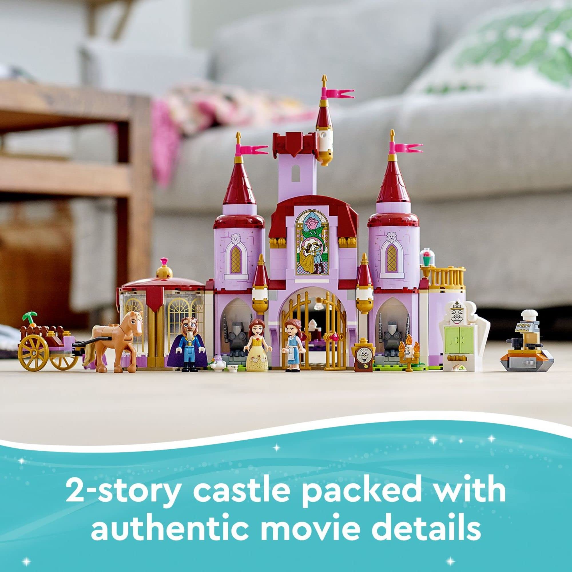 LEGO Disney Belle and The Beast’s Castle 43196 Building Set | Beauty and The Beast Movie Inspired Toy with Horse, Princess & Prince Mini Dolls | Perfect for Kids' Playtime, Disney Collectors & Creative Gift Ideas