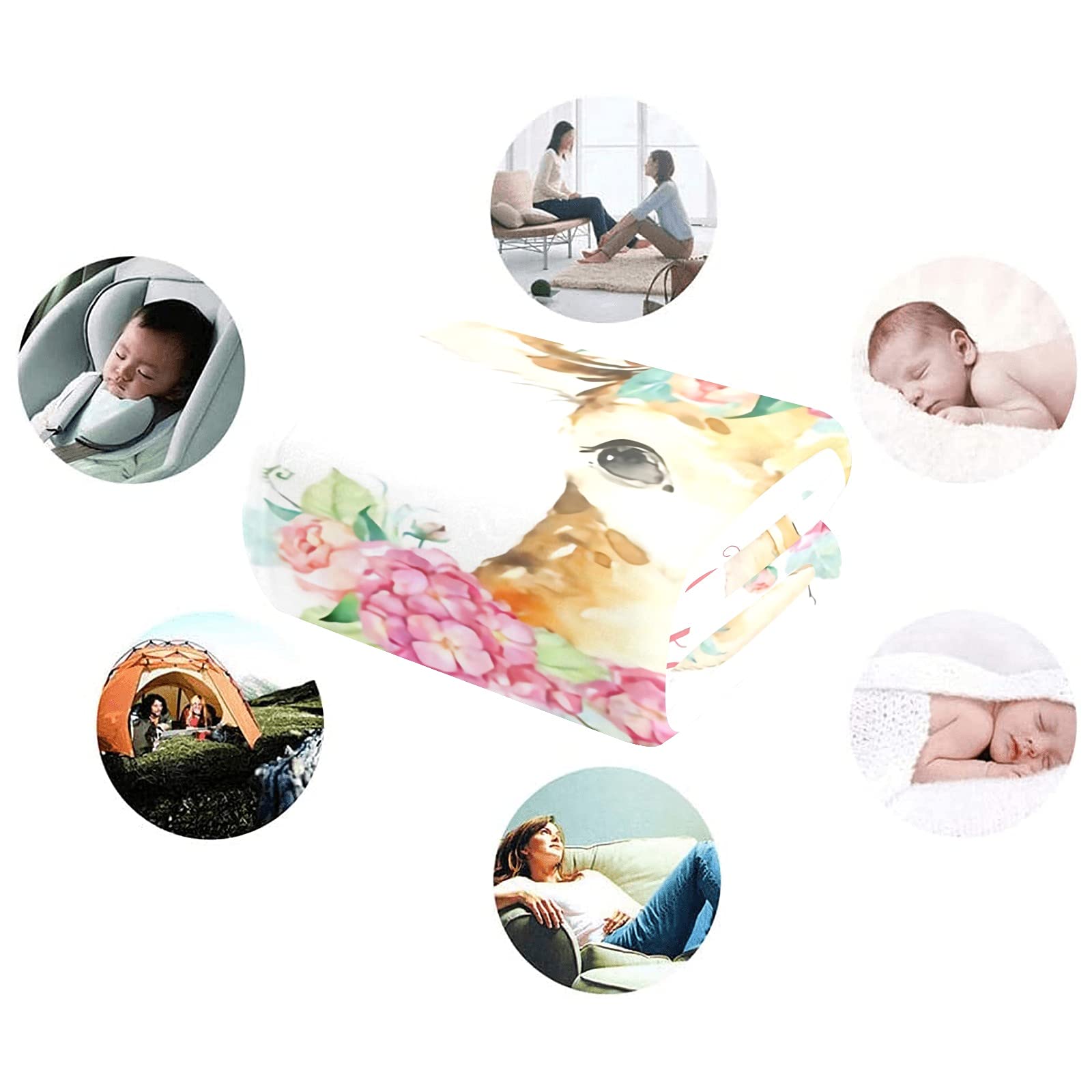 Personalized Baby Blanket with Name & Animals - Custom Soft Blanket for Newborn Boys & Girls - Neutral Nursery Decor Gift - Perfect for Cuddling, Swaddling & Nursery Styling