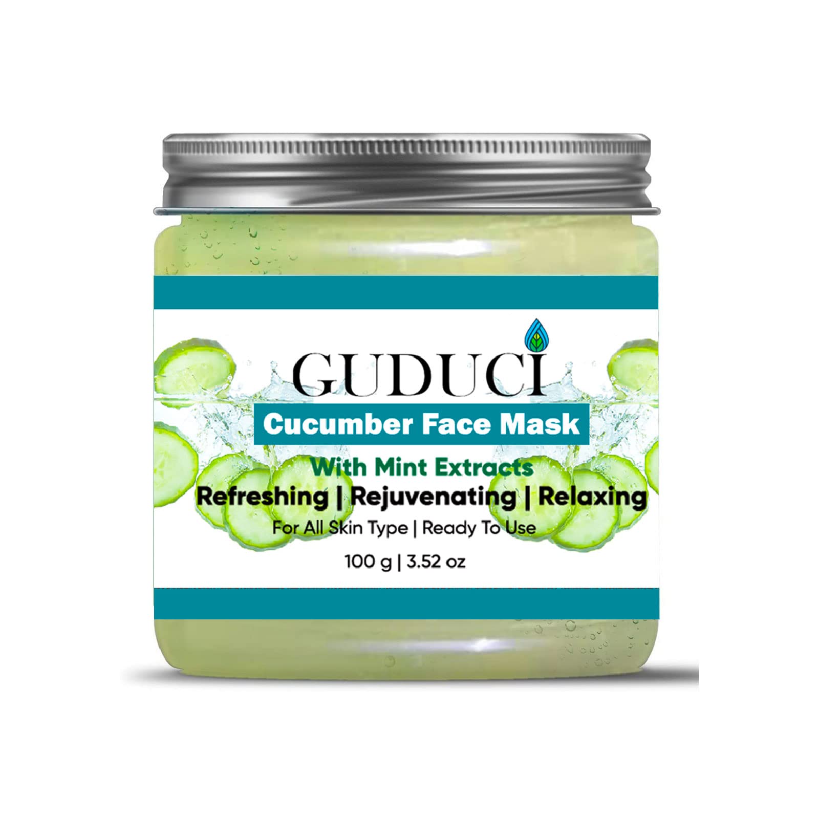 Guduci D Tan Removal Face Pack with Cucumber & Mint Extracts - Brightening Treatment for Acne, Pimples, Dark Spots | Calming & Lightening Facial Mask for Men & Women | Perfect for Daily Skincare & Post-Sun Care