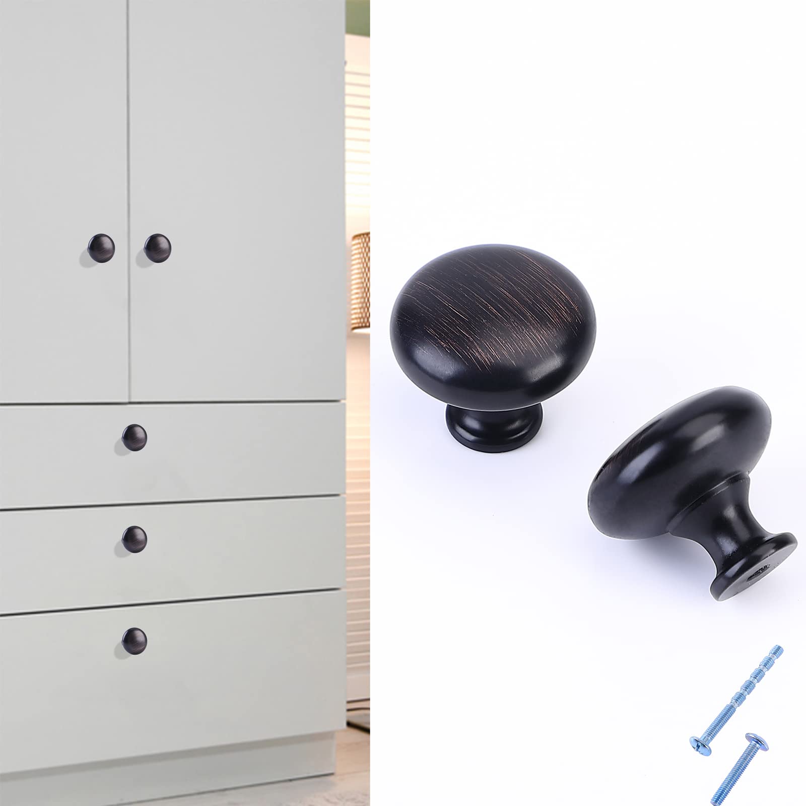 5 Pack Matte Black Zinc Drawer Pulls - T Bar Cabinet Handles for Kitchen, Dresser & Furniture (Easy Installation, Modern Home Decor Upgrade)