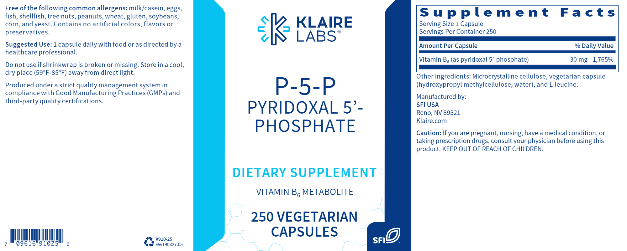P5P Pyridoxal 5'-Phosphate Supplement - Active Vitamin B6 for Energy, Metabolism & Nervous System Support - Ideal for Stress Relief & Cognitive Function