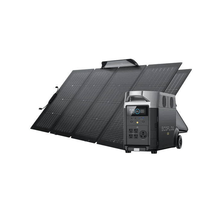 EcoFlow DELTA Pro Portable Power Station with 220W Solar Panel | Solar Generator for Home Backup, Camping & Outdoor Adventures | Fast Charging, High Capacity Battery
