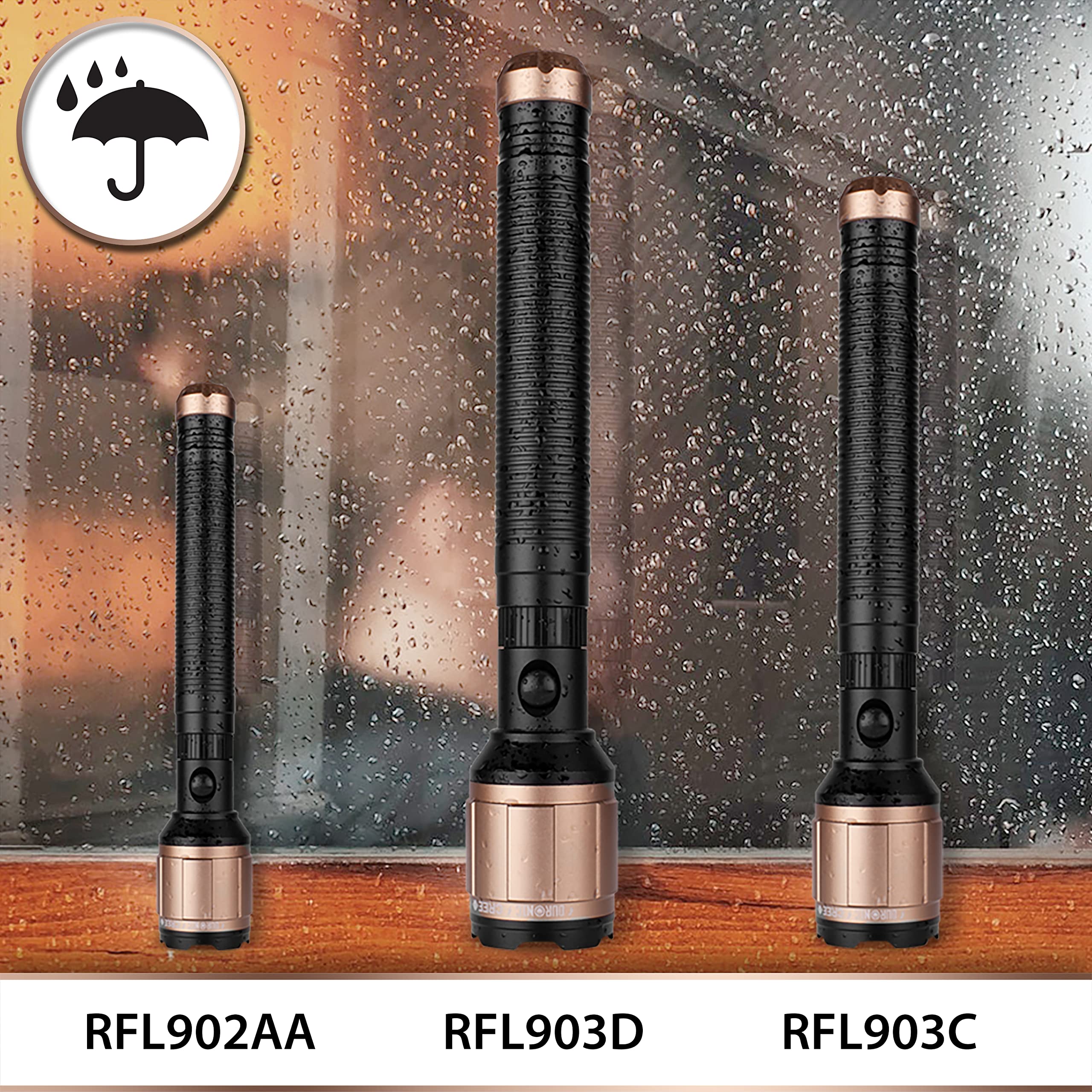 Duronic RFL902AA Rechargeable LED Flashlight - Super Bright Handheld Torch Light for Camping, Hiking, Caving & Emergency Use | Portable, Lightweight & Water-Resistant for Outdoor Adventures