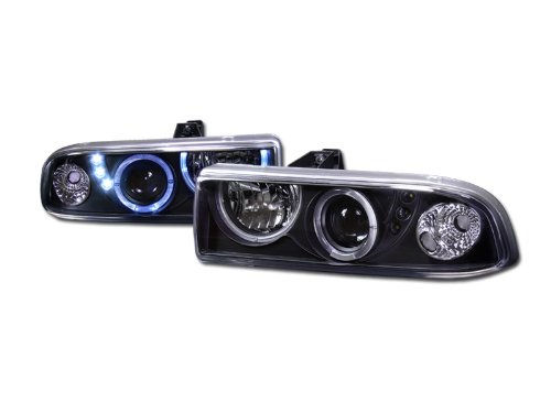 BLK DRL LED Halo Projector Headlights for Chevy S10 Blazer & Pickup - High Performance Aftermarket Headlamps with Angel Eyes | Perfect for Night Driving & Off-Road Adventures