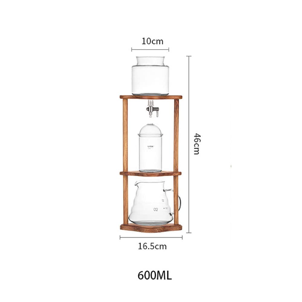 Premium 600ml Ice Drip Cold Brew Coffee Maker - Wooden Tower for Home, Office & Cafe | Slow Drip Coffee Brewer for Iced Coffee Lovers | Perfect for Morning Brews, Afternoon Refreshments & Entertaining Guests