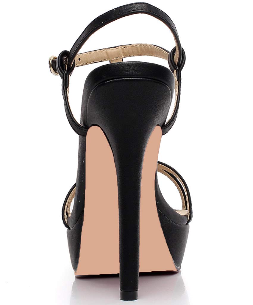 YooPrettyz Women's Strappy High Heel Ankle Strap Evening Sandals - Sexy Platform Dress Shoes for Prom, Wedding & Night Out Parties