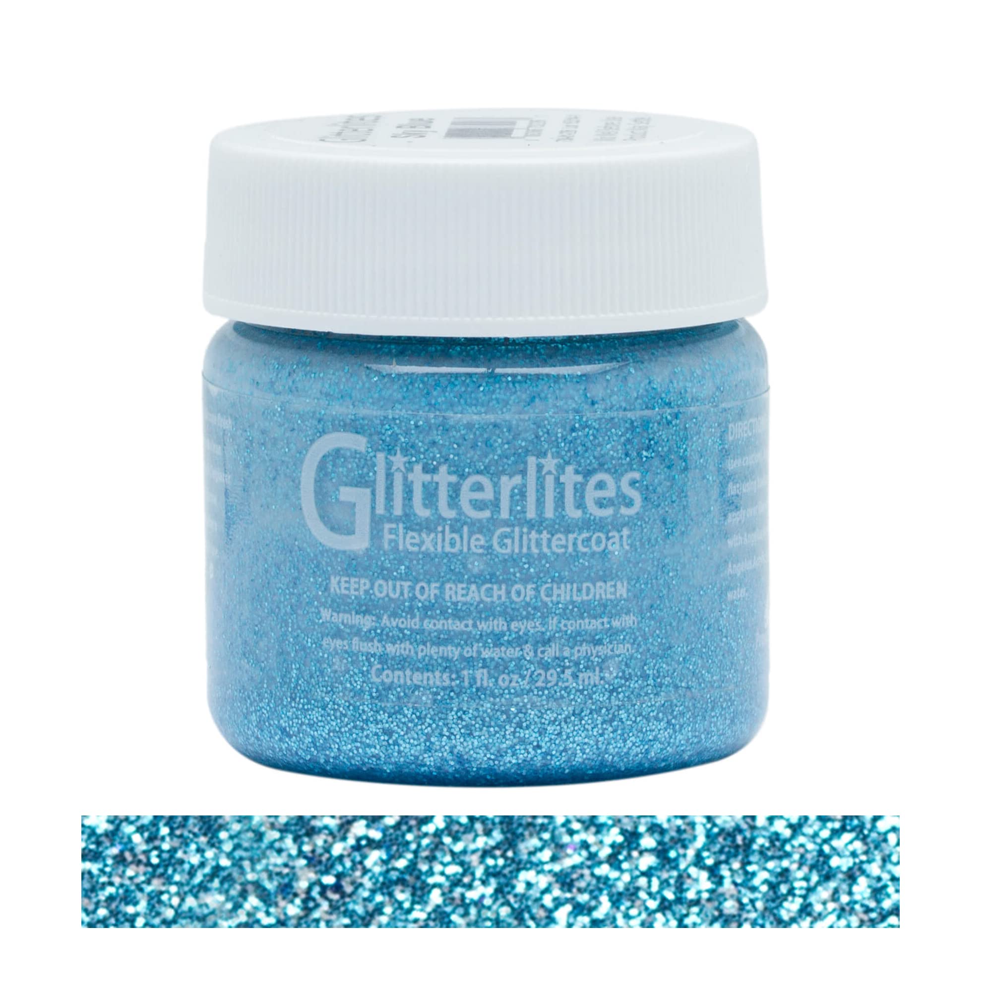 Angelus Flexible Glittercoat Glitter Paint - Sky Blue | DIY Shoe, Leather & Fabric Paint | Perfect for Custom Sneakers, Handbags & Crafts
