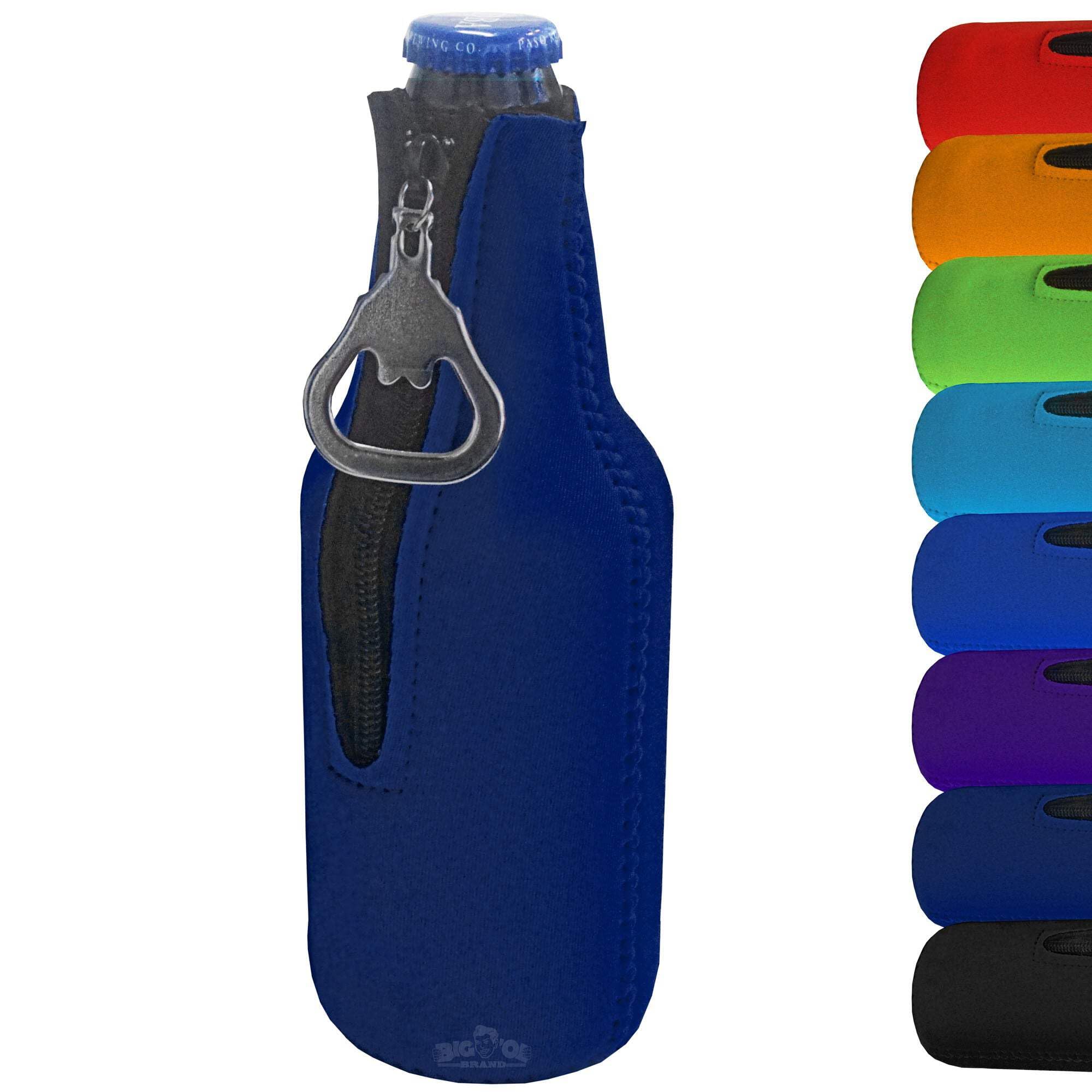 Insulated Beer Bottle Cooler Sleeve with Zipper & Built-in Bottle Opener - Keep Drinks Cold for Hours - Perfect for BBQs, Camping & Beach Parties