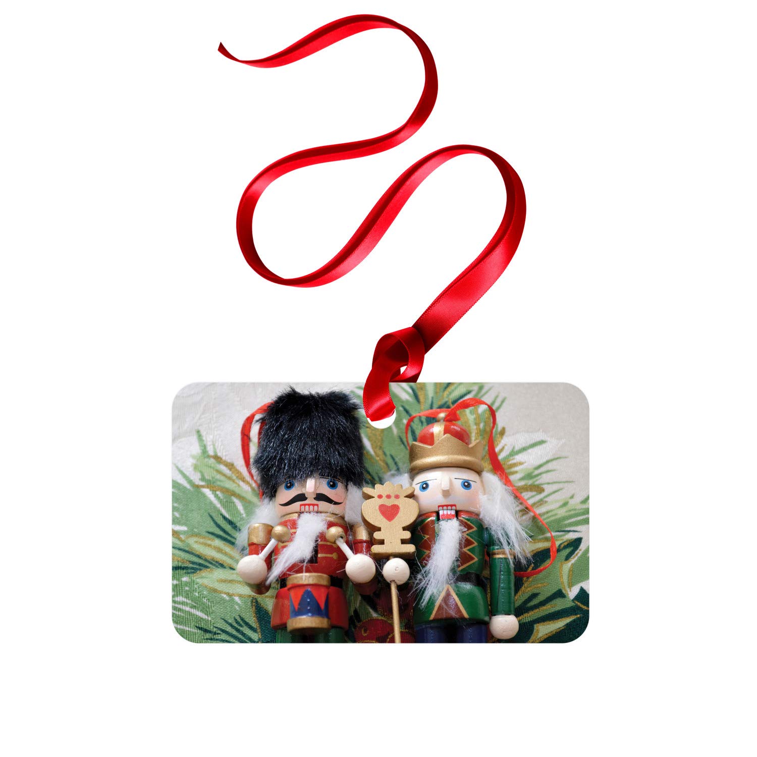 Lunarable Nutcracker Christmas Ornament - Cartoon Print with Hats & Mustaches - 2