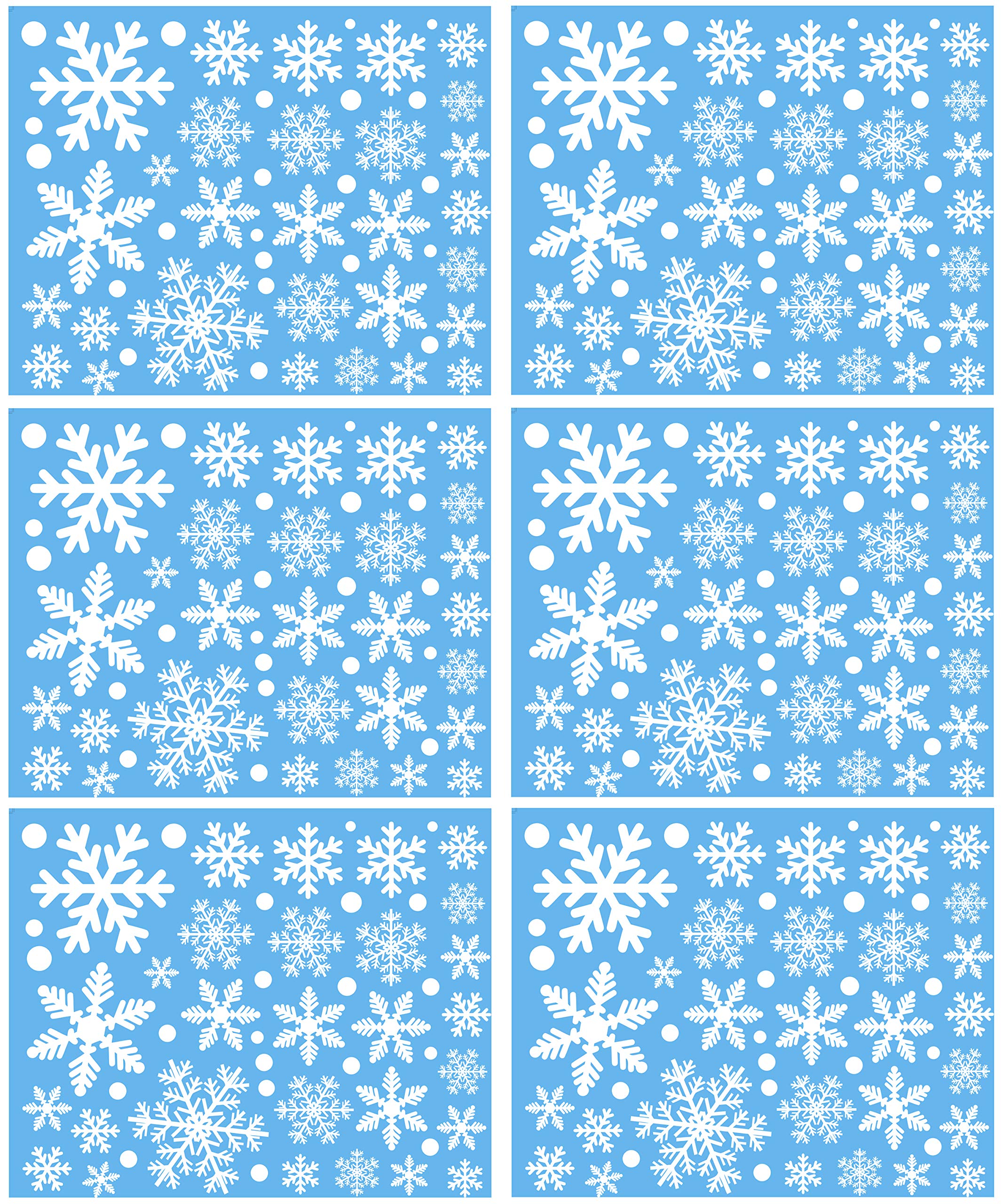 306Pcs White Snowflake Window Clings - Christmas Window Stickers Decor for Winter Wonderland Party, Home, Office & Classroom Holiday Decoration