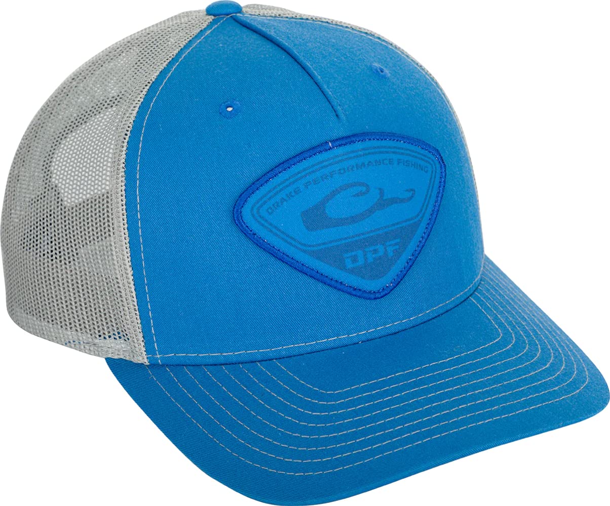 Drake Waterfowl DPF 5-Panel Tri-Patch Adjustable Baseball Cap - Cobalt/Silver - One Size Fits Most - Hunting & Outdoor Activities Hat