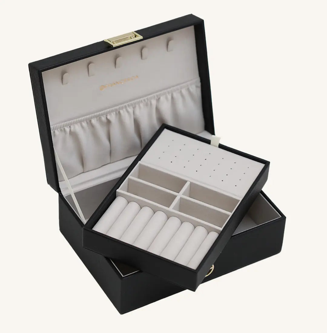 Elegant Jewelry Box for Women - Premium Velvet Lined Storage Organizer for Necklaces, Rings & Earrings - Perfect for Travel, Gifts & Home Decor