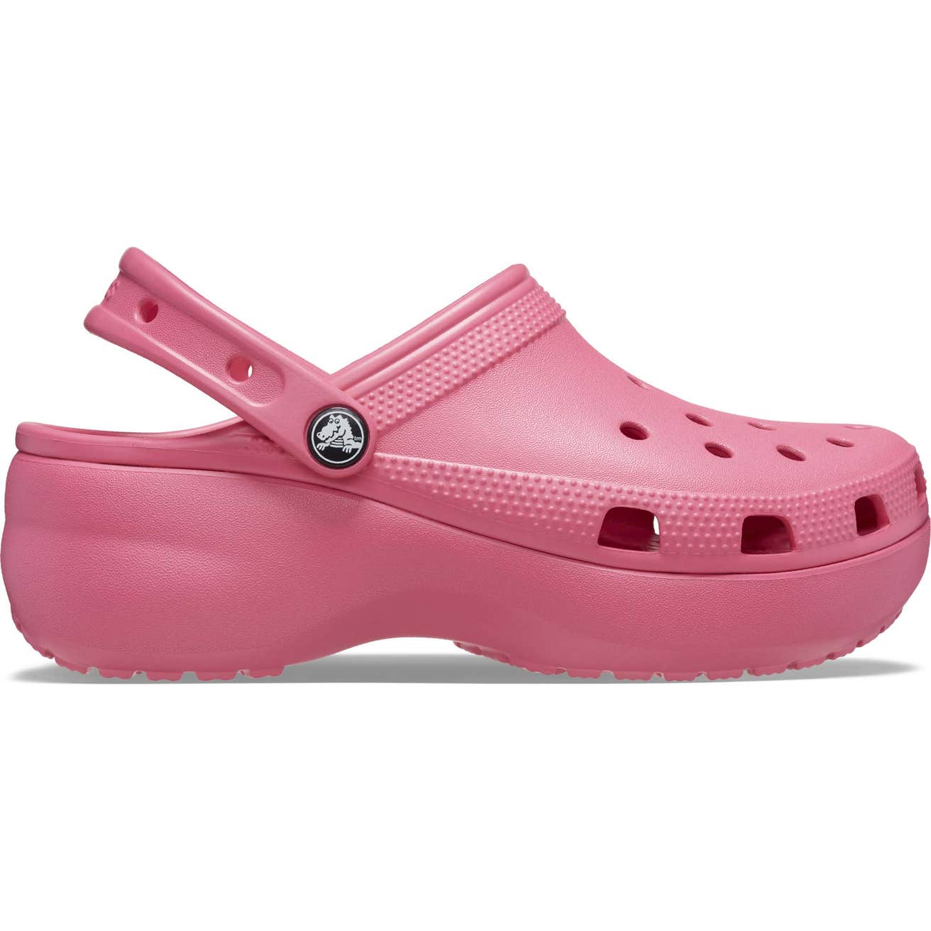 Crocs Classic Platform Clog - Women's Comfortable Slip-On Shoes in Hyper Pink | Perfect for Casual Wear, Beach, and Outdoor Activities