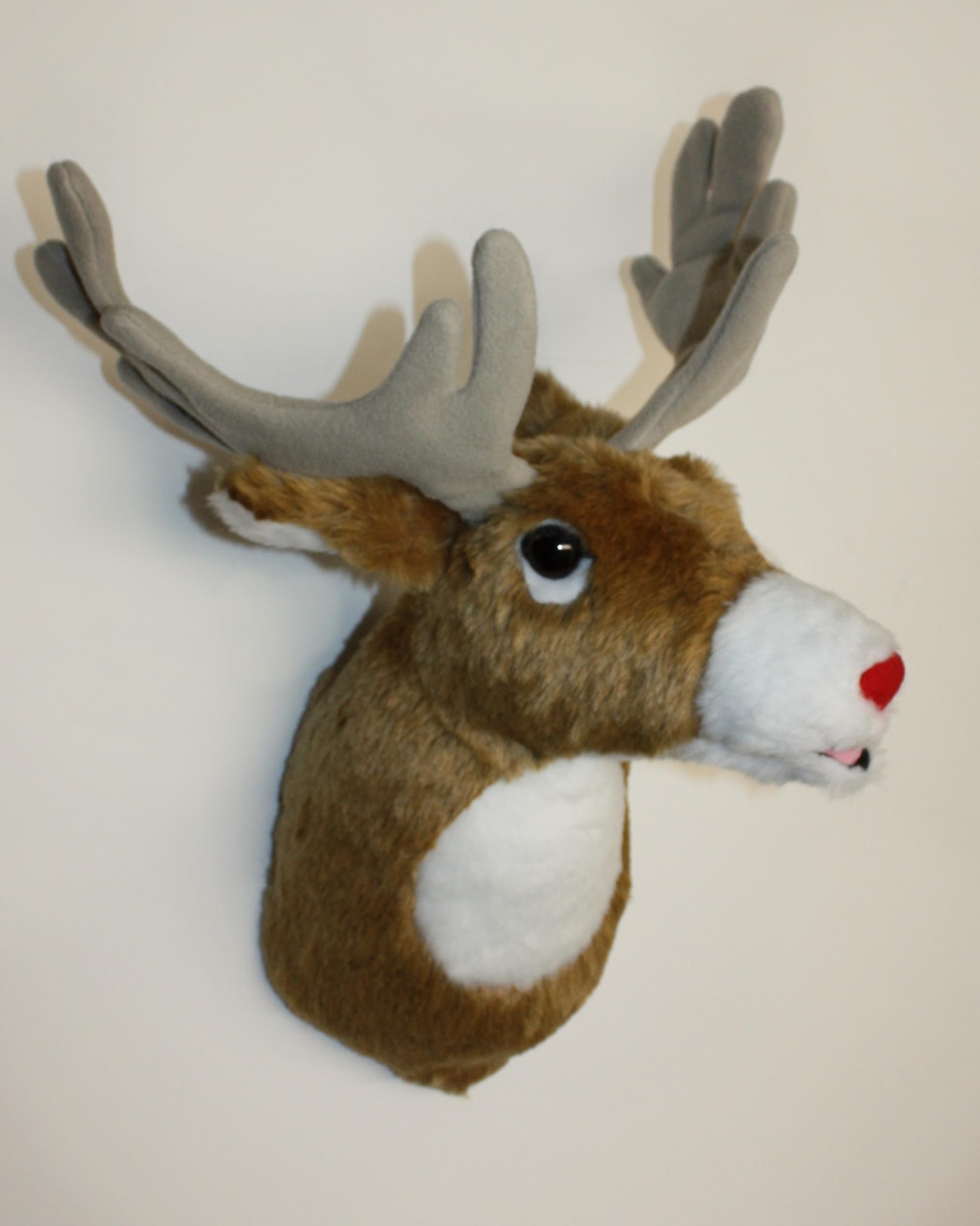 Realistic Plush Deer Head Shoulder Mount - Medium Size, Red - Perfect for Home Decor, Hunting Lodge, or Cabin Wall Art