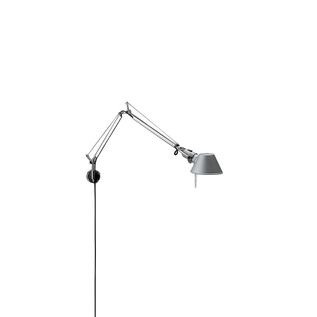 Artemide Tolomeo Mini LED 8W Aluminum Wall Lamp with S-Bracket - Modern Adjustable Reading Light for Bedroom, Living Room & Office