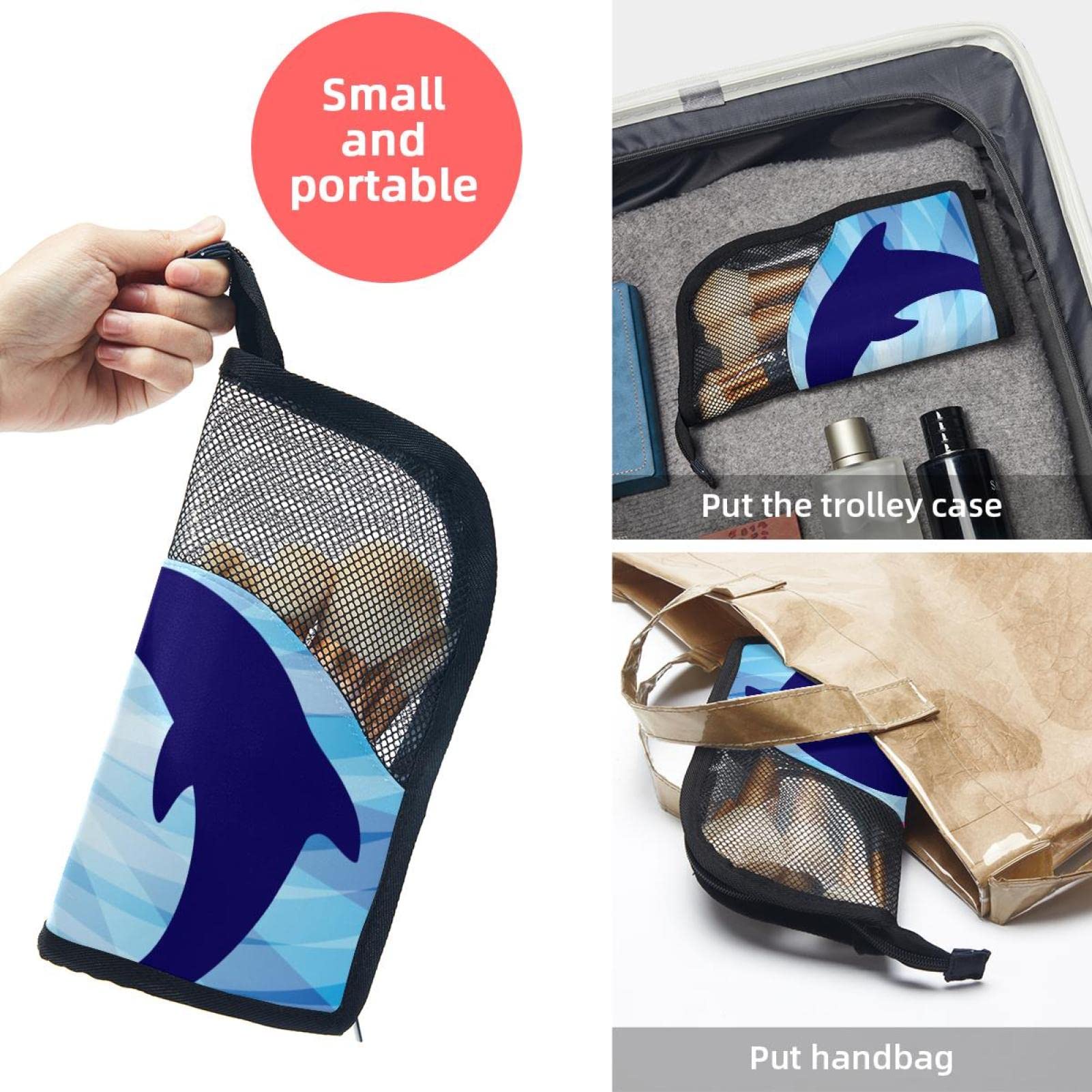 12-Piece Makeup Brush Organizer Bag with Portable Case - Love Dolphin Kiss Design - Perfect for Travel, Home & Professional Makeup Storage