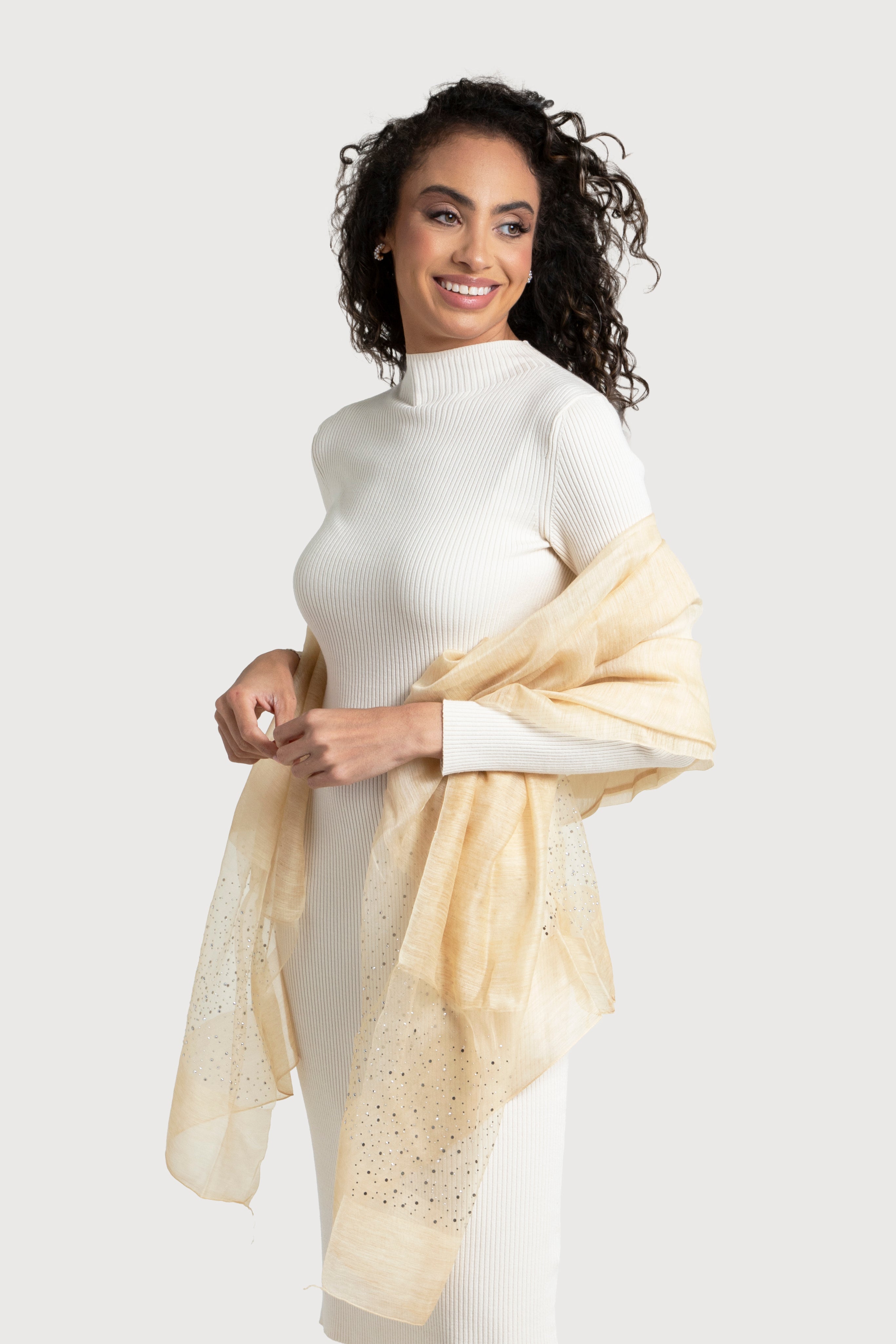 Star Gazer Scarf in Sand - Soft Winter Fashion Accessory for Women - Perfect for Cold Weather, Outdoor Activities & Stylish Layering