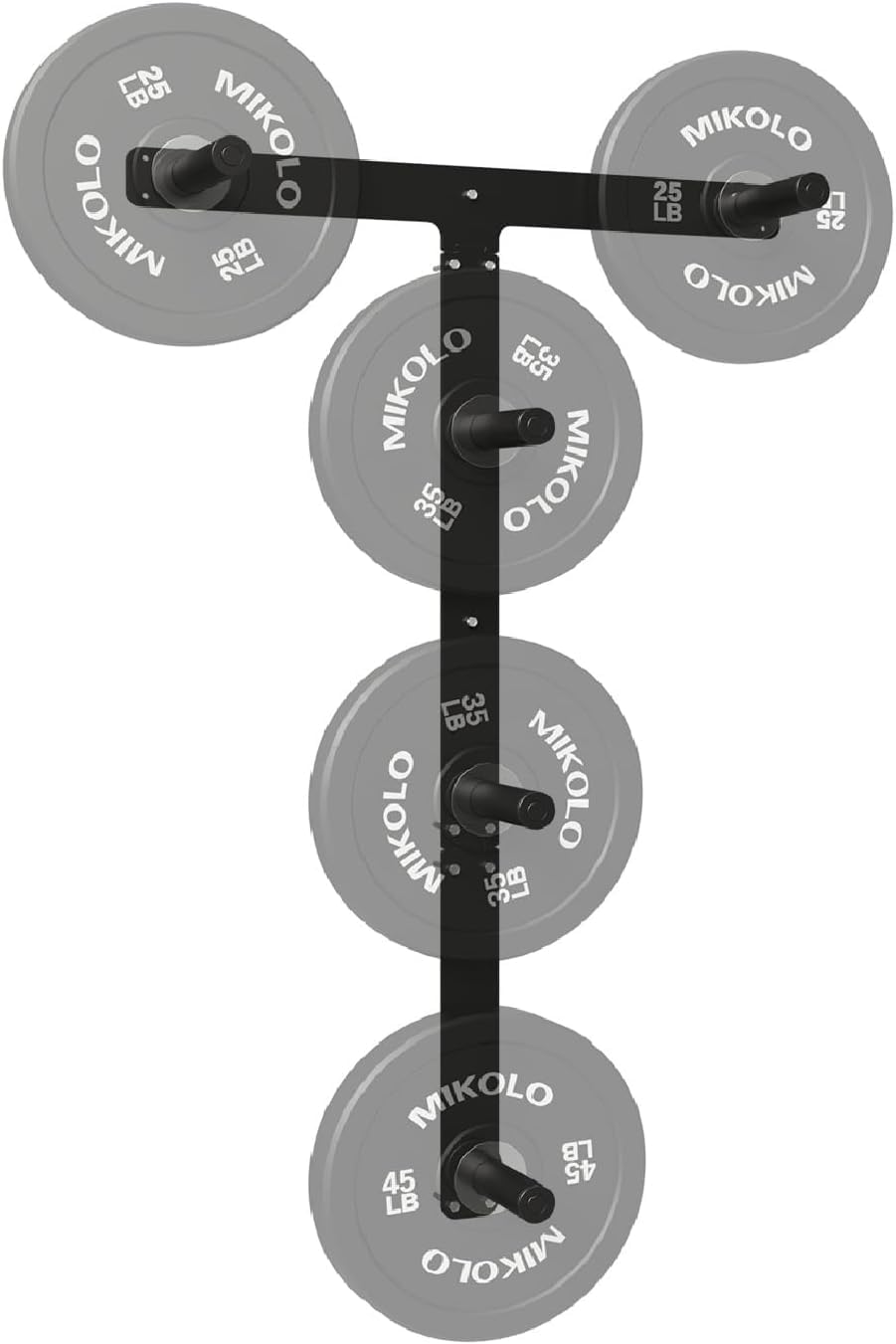 Mikolo Weight Plate Storage Rack - Wall Mounted Bumper Plate Holder for 1
