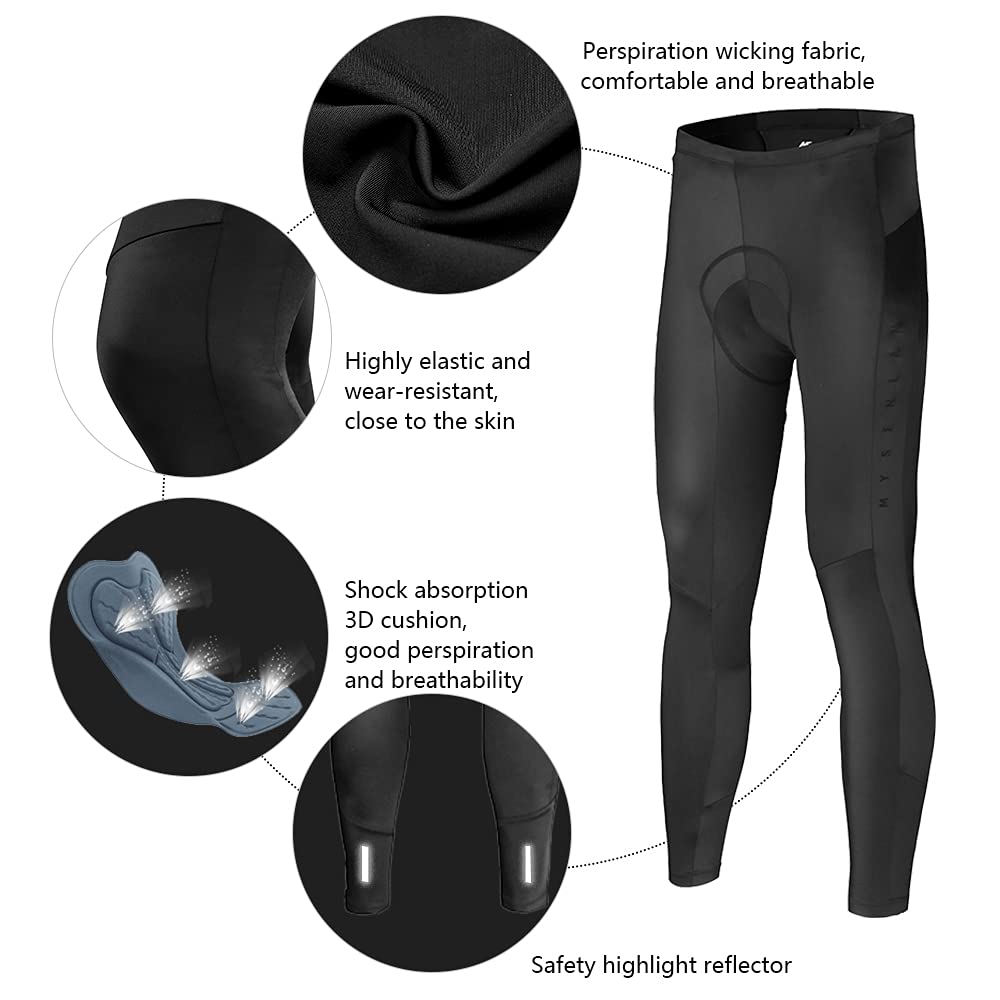 **Mysenlan Men's Cycling Jersey Set – Long Sleeve Bike Shirt & 3D Padded Bicycle Tights for Road & Mountain Biking – Comfortable Cycling Clothing for Training & Racing**