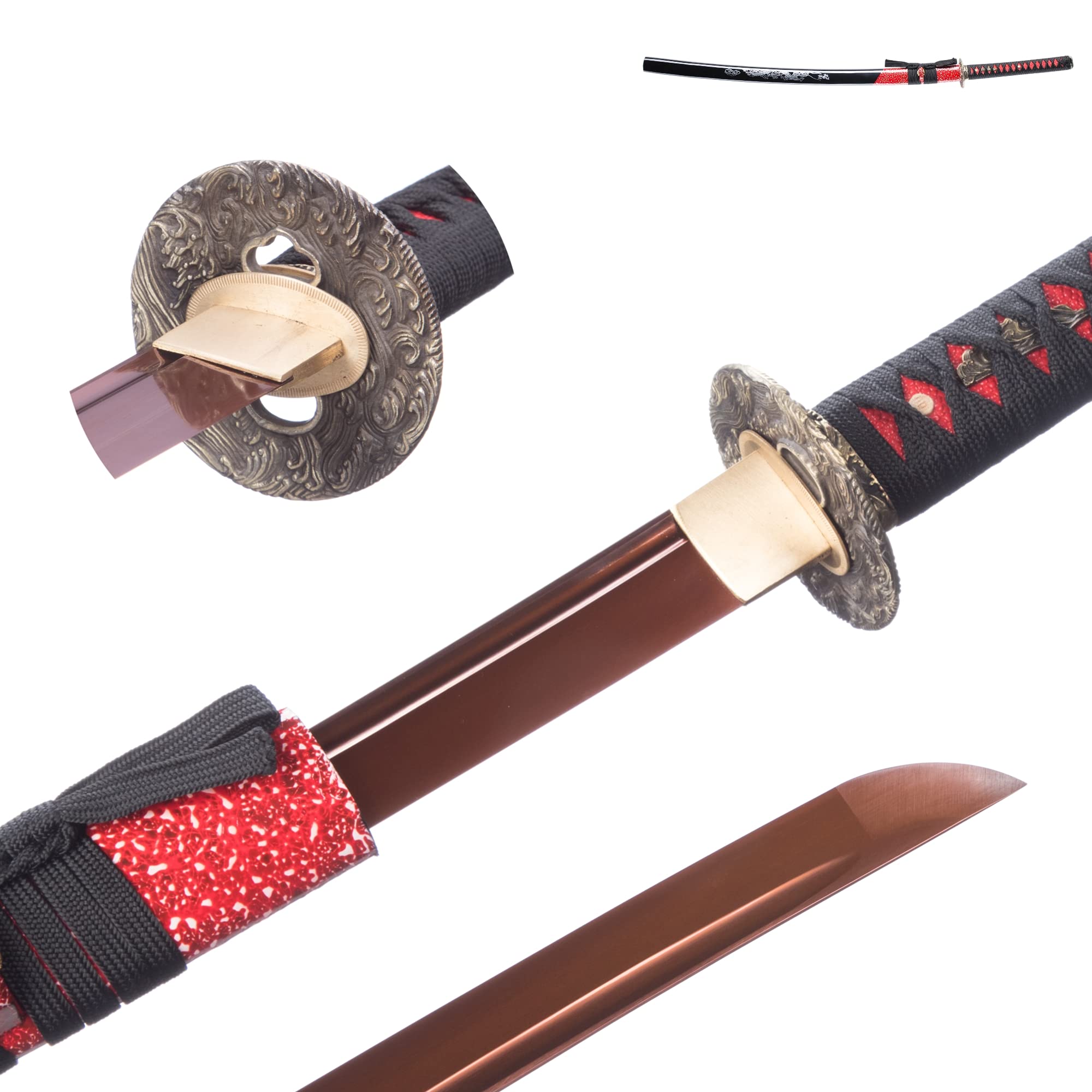Authentic Japanese Katana Sword - 9260 Spring Steel, Handcrafted Samurai Sword for Martial Arts & Cosplay | Perfect for Collectors, Anime Fans & Display